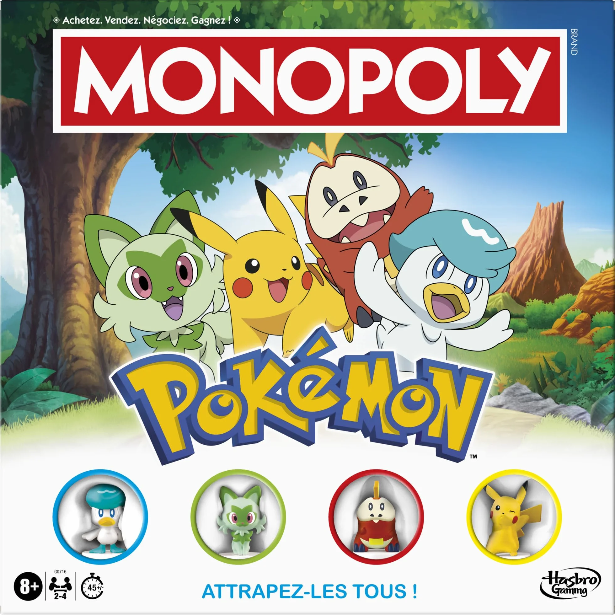 Monopoly édition Pokémon Jeu de Plateau 2 à 4 Joueurs 8 Ans Version française