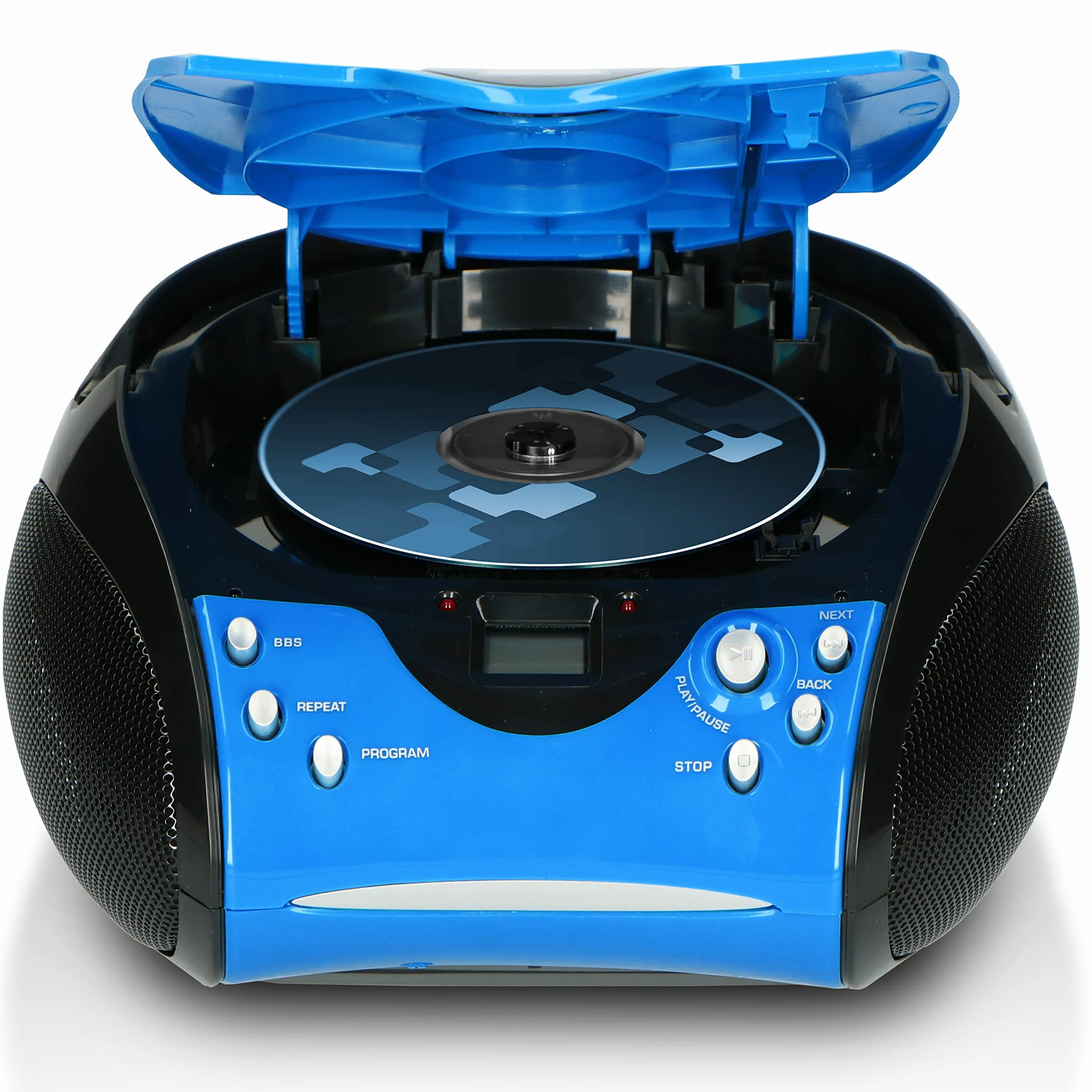 Lenco SCD-24 Radio Lecteur CD Enfant Chaîne Stéréo avec Prise Casque, Écran LCD, Batterie, Alimentation - Bleu