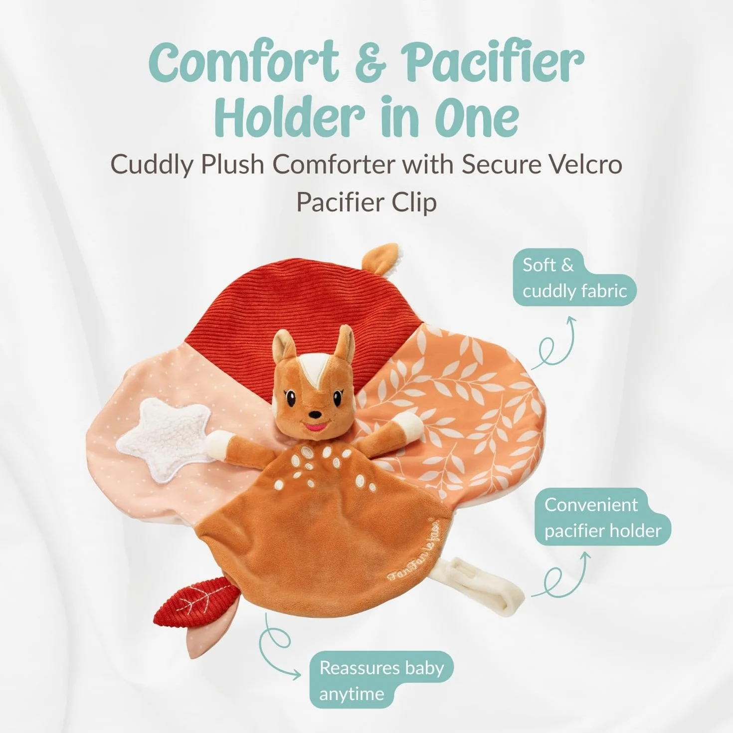 Vulli Coffret Fanfan Le Faon Et Son Doudou Jouet Bébé 0 Mois+ Caoutchouc Naturel Textiles Sensoriels Attache Sucette