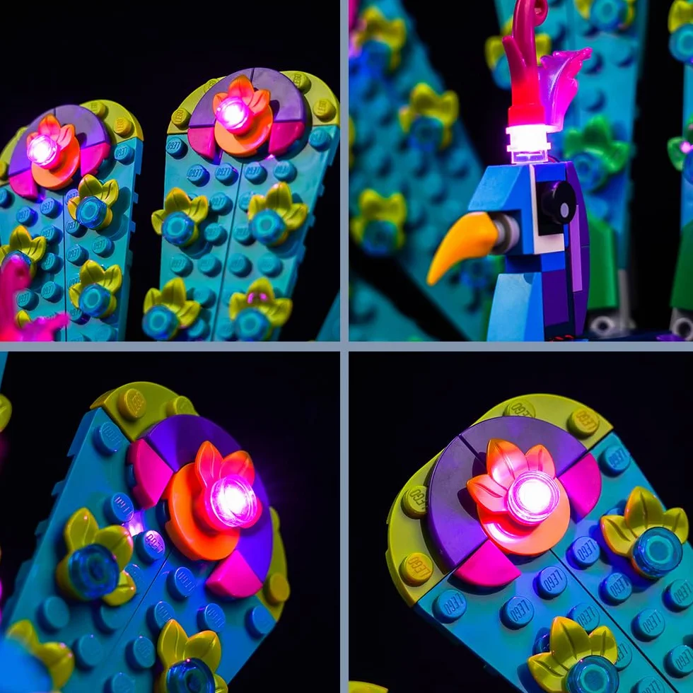 BrickBling Jeu de lumières LED compatible avec Lego 31157 Le paon exotique