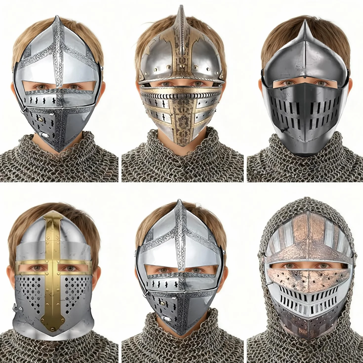 Masques en papier de chevalier Lot de 12 Décoration de fête médiévale