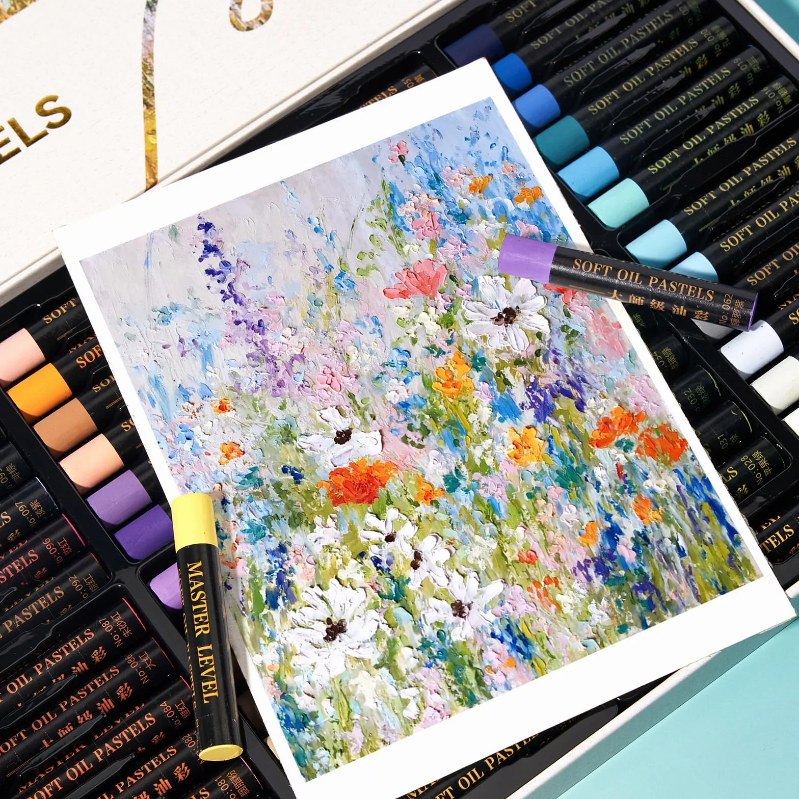 LIGHTWISH Pastels à l'huile professionnels 52 couleurs set artistes pigmentés