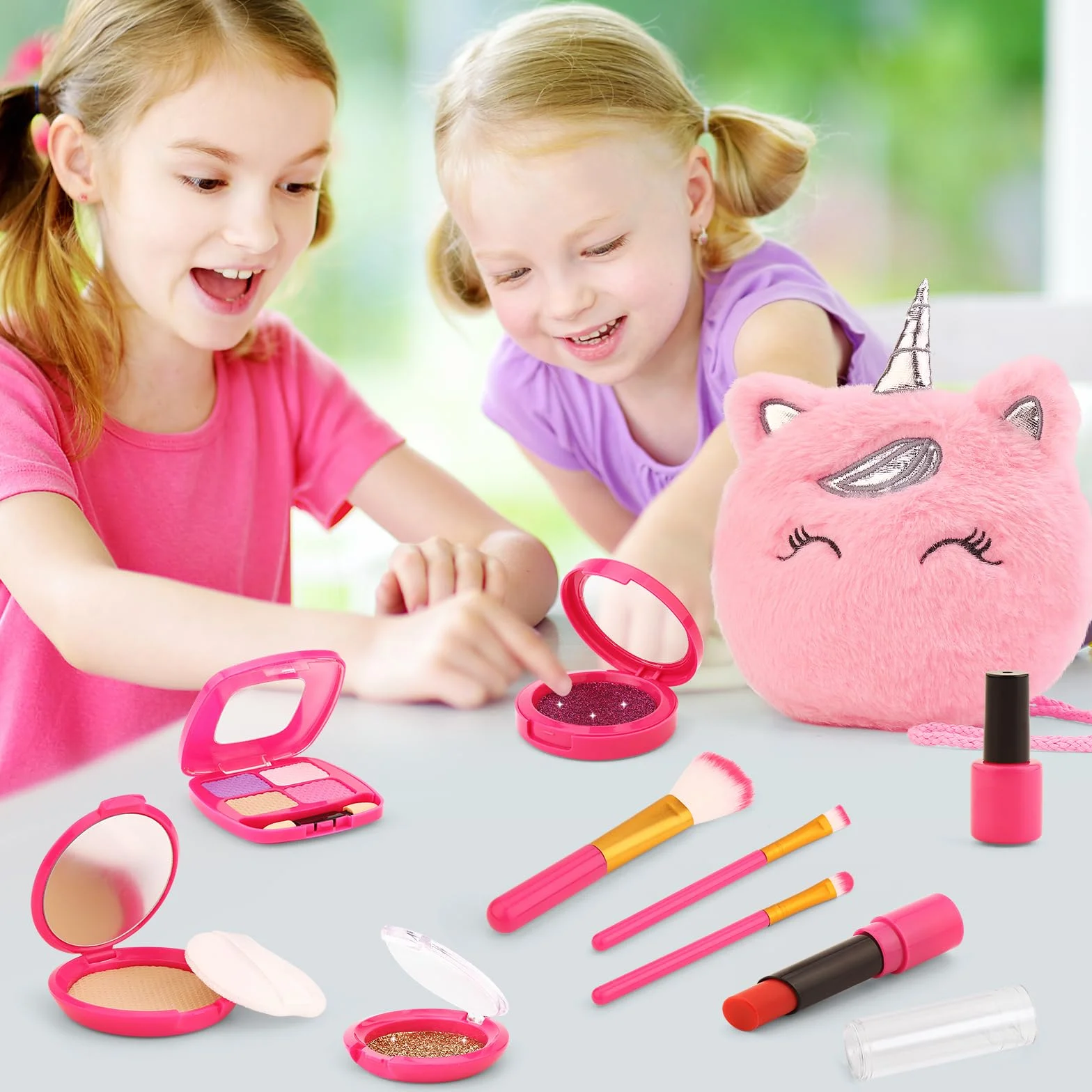Kit de maquillage pour enfants, jouet de rôle fille 3-8 ans, ensemble princesse licorne