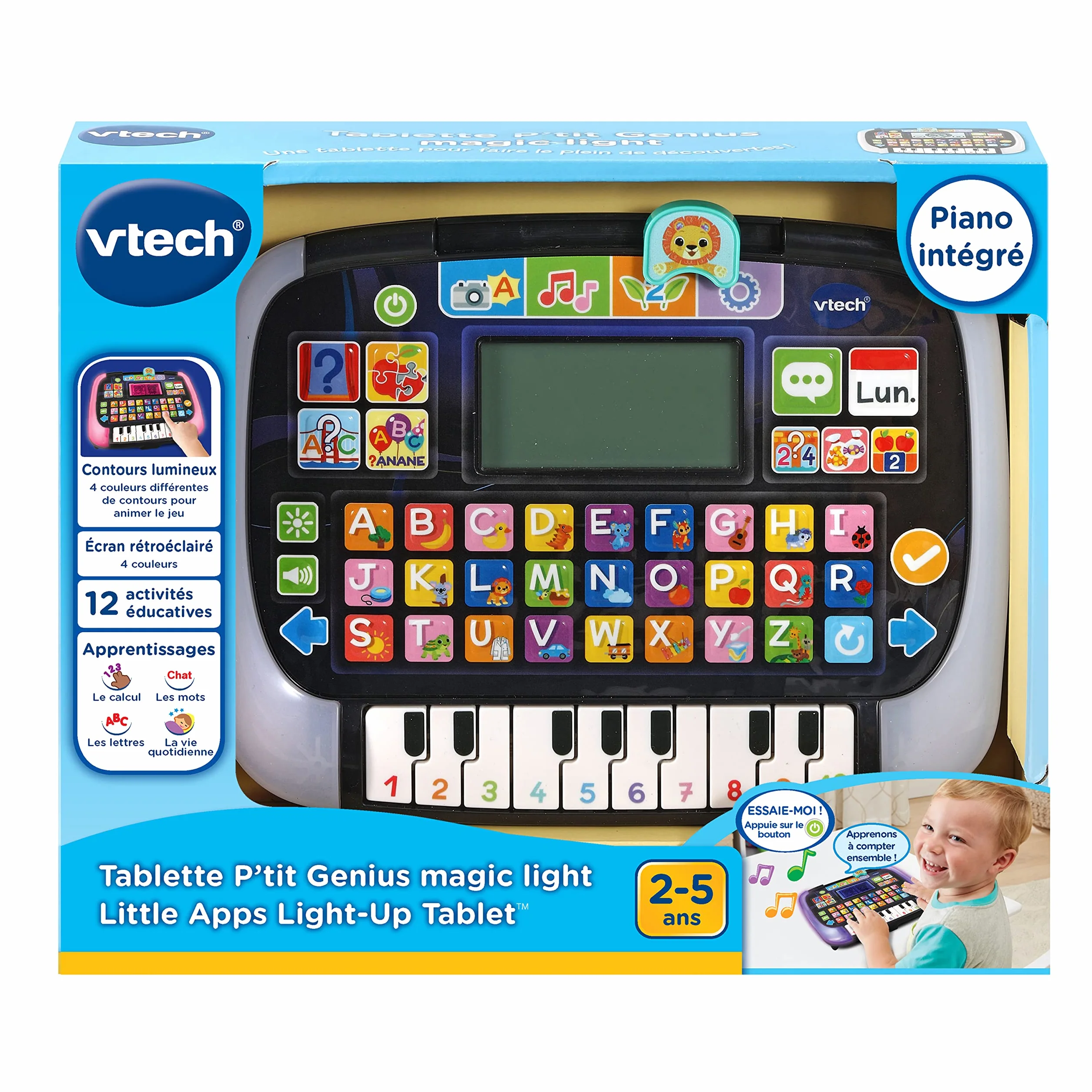 VTech Tablette P'tit Genius Magic Light Enfant 2-5 Ans Français
