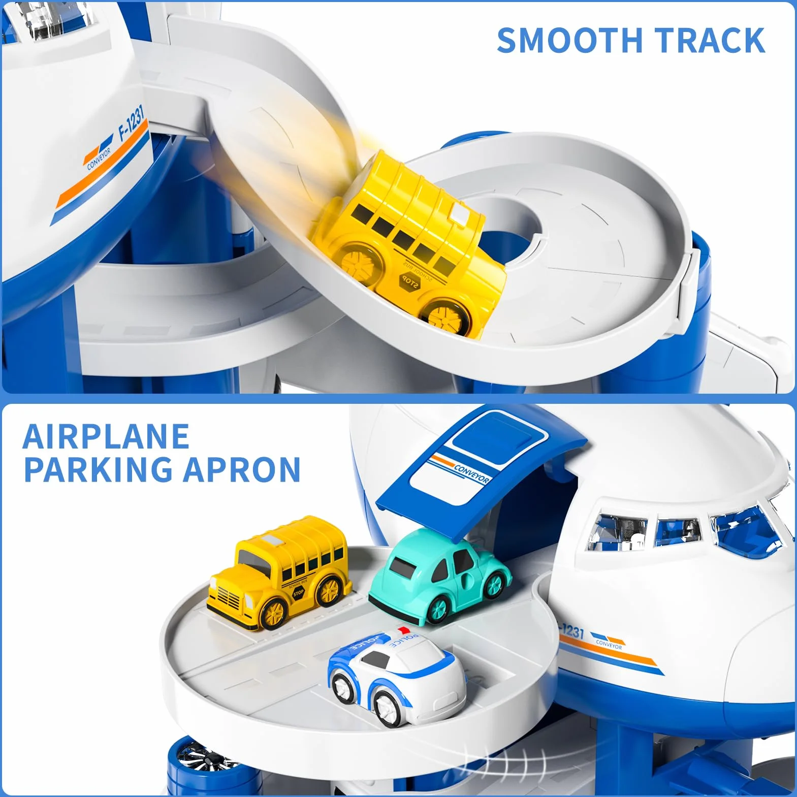 Jouet d'avion voiture de course pour enfants avec effet spray lumières musique roue friction