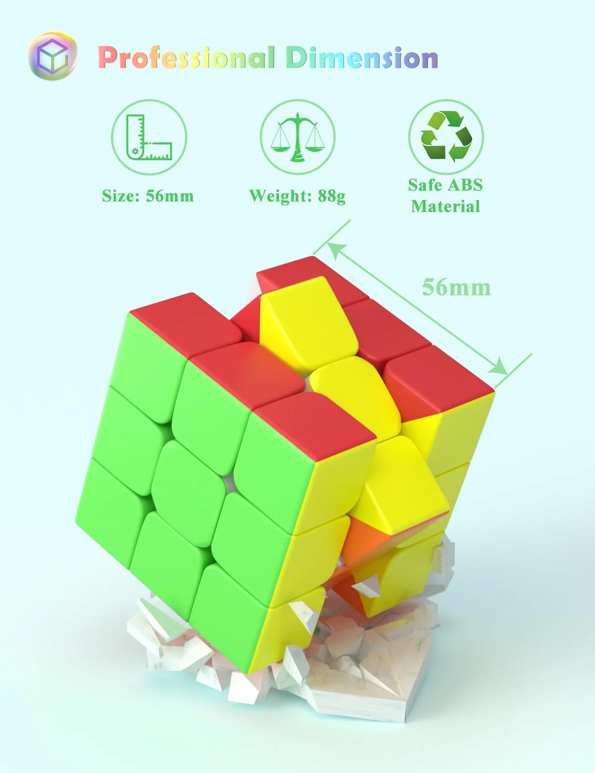ROXENDA Cube de Vitesse 3x3 Speed Cube Stickerless Magique 3x3x3