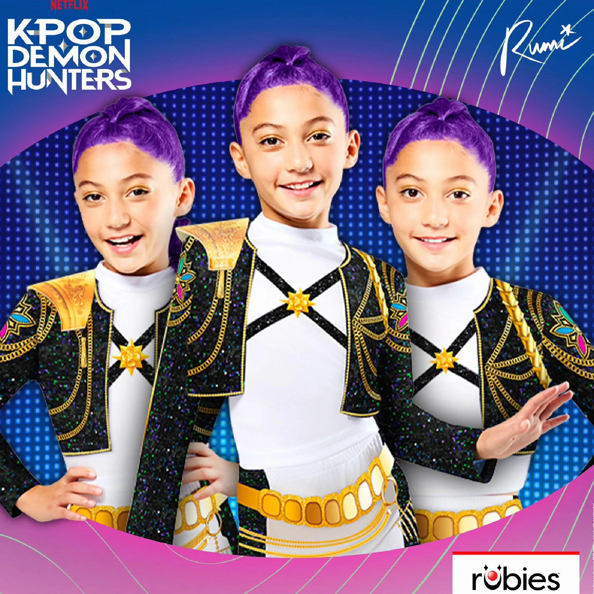 Rubies Official Netflix K-Pop Demon Hunters Rumi Golden Classic Child Costume