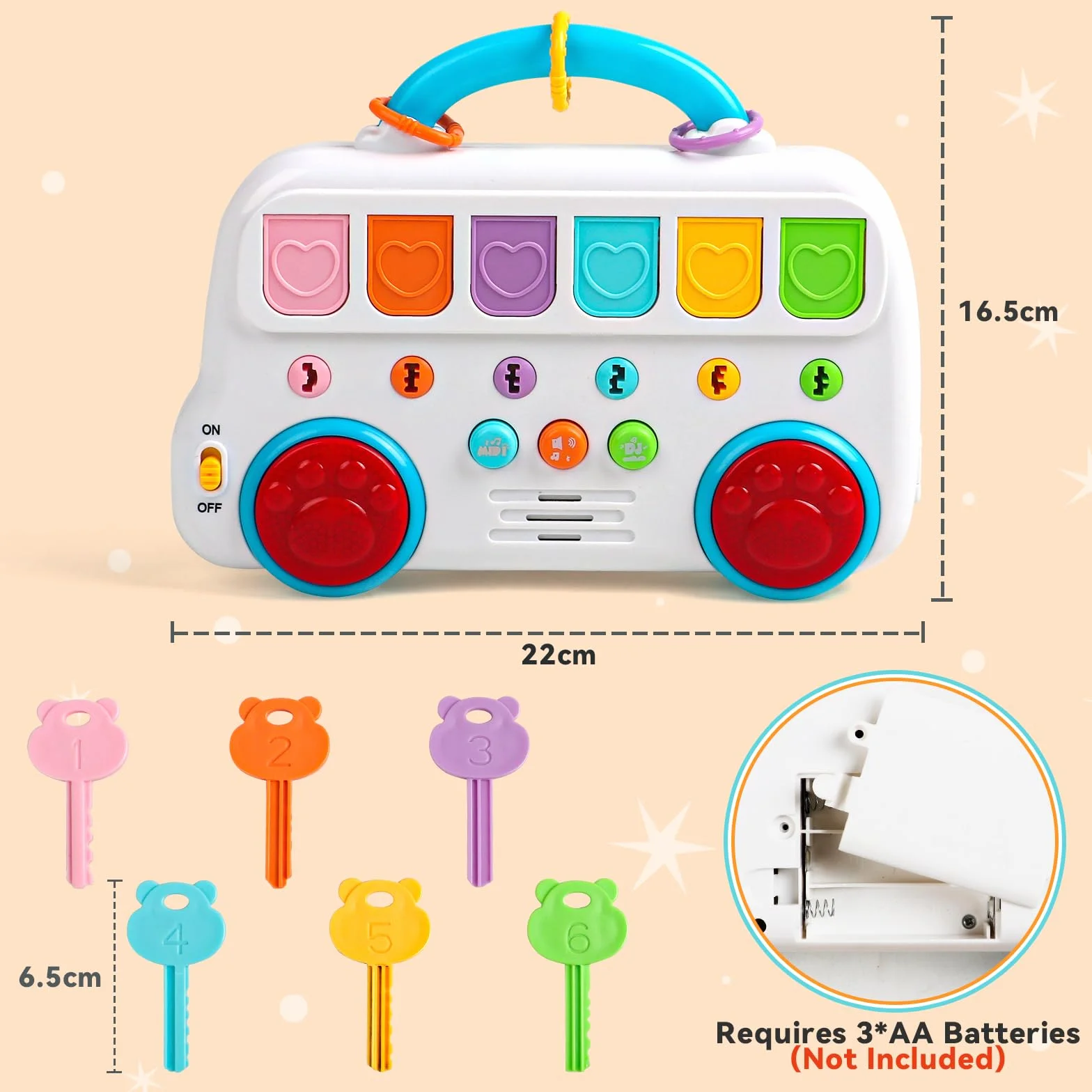 Jouet Montessori 6 Animaux Musique et Lumières Bebe 1 an Fille Garçon Jeu Educatif 12 18 Mois