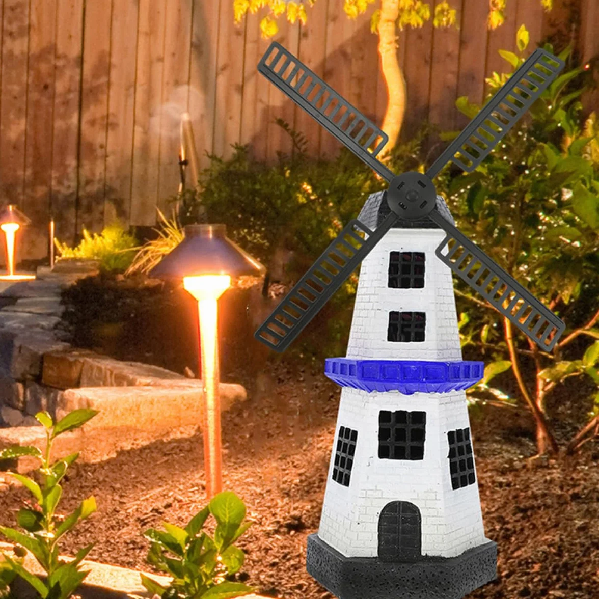 Pales D'hélice en Résine Noire pour Moulin à Vent de Jardin, 4 Pièces, Accessoires de Décoration Extérieure
