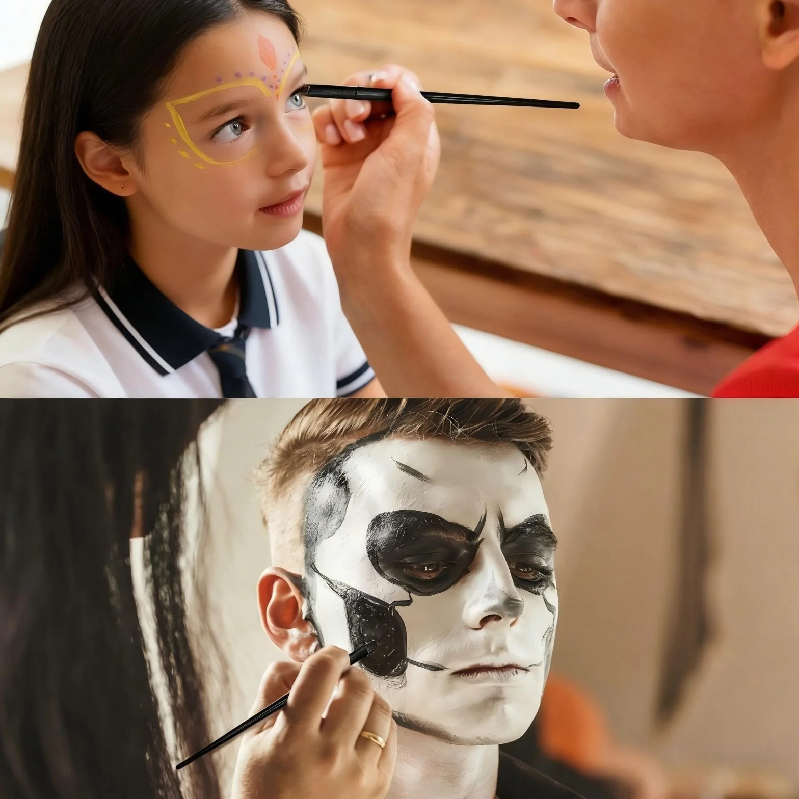 Peinture Corporelle 42 Couleurs Palette Maquillage Enfant avec 8 Pinceaux Non Toxique Lavable