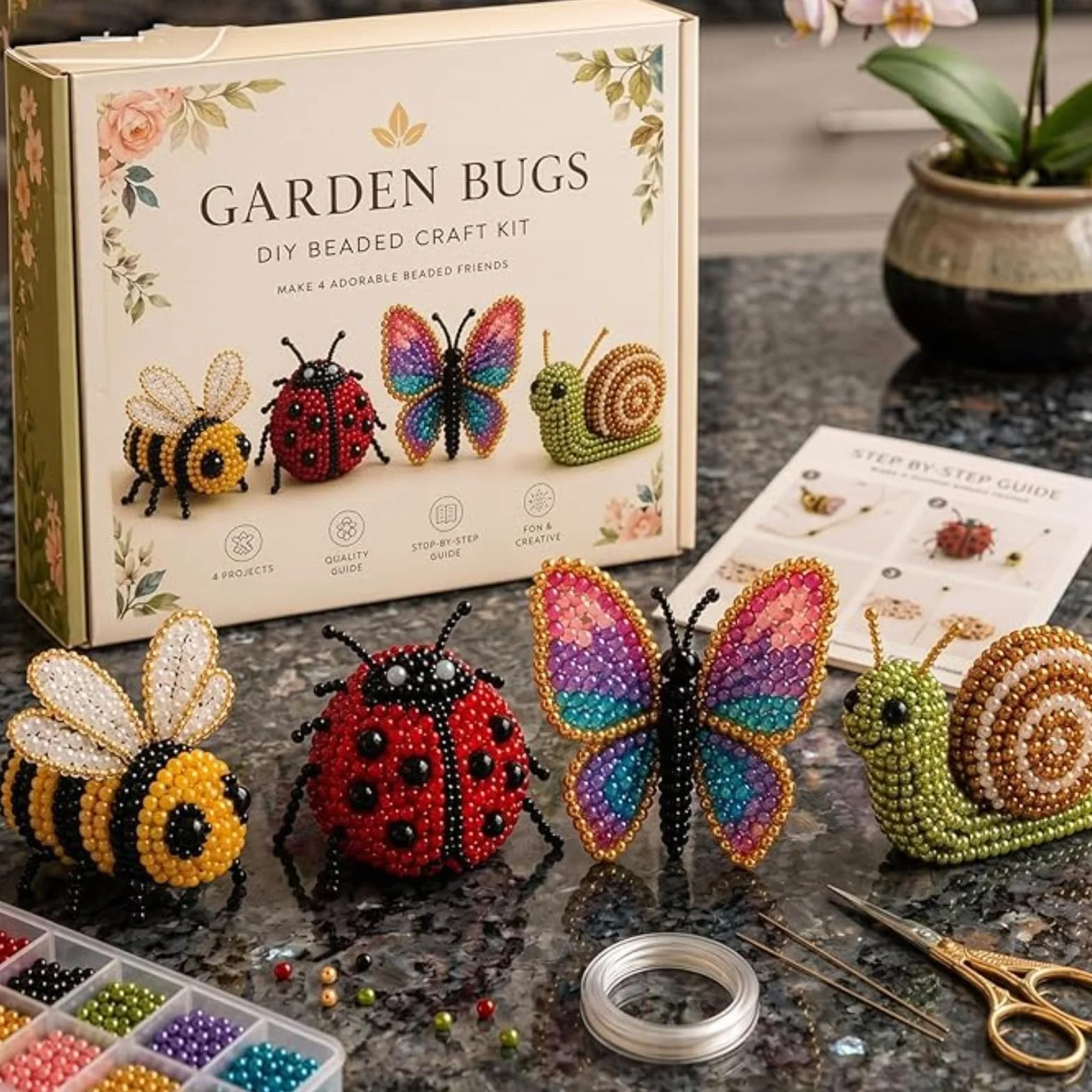 Kit DIY Animaux Miniatures Perles 3D, Kit Loisirs Créatifs Mosaïque Fait Main (Set D)