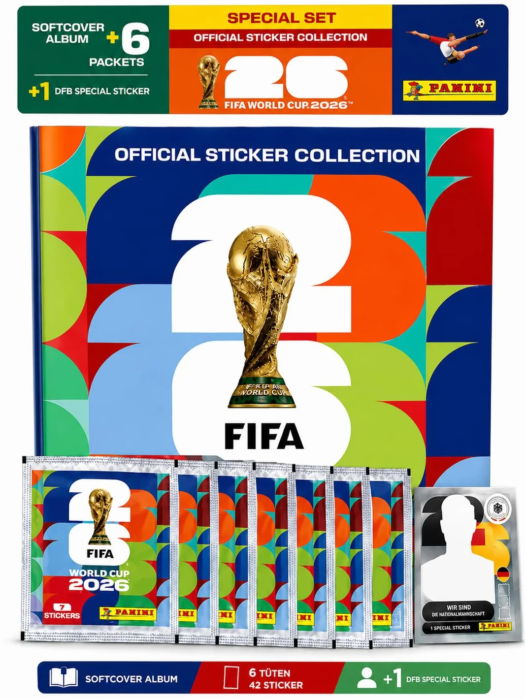 Panini Album d'autocollants Coupe du monde 2026 Kit de démarrage XXL Allemagne