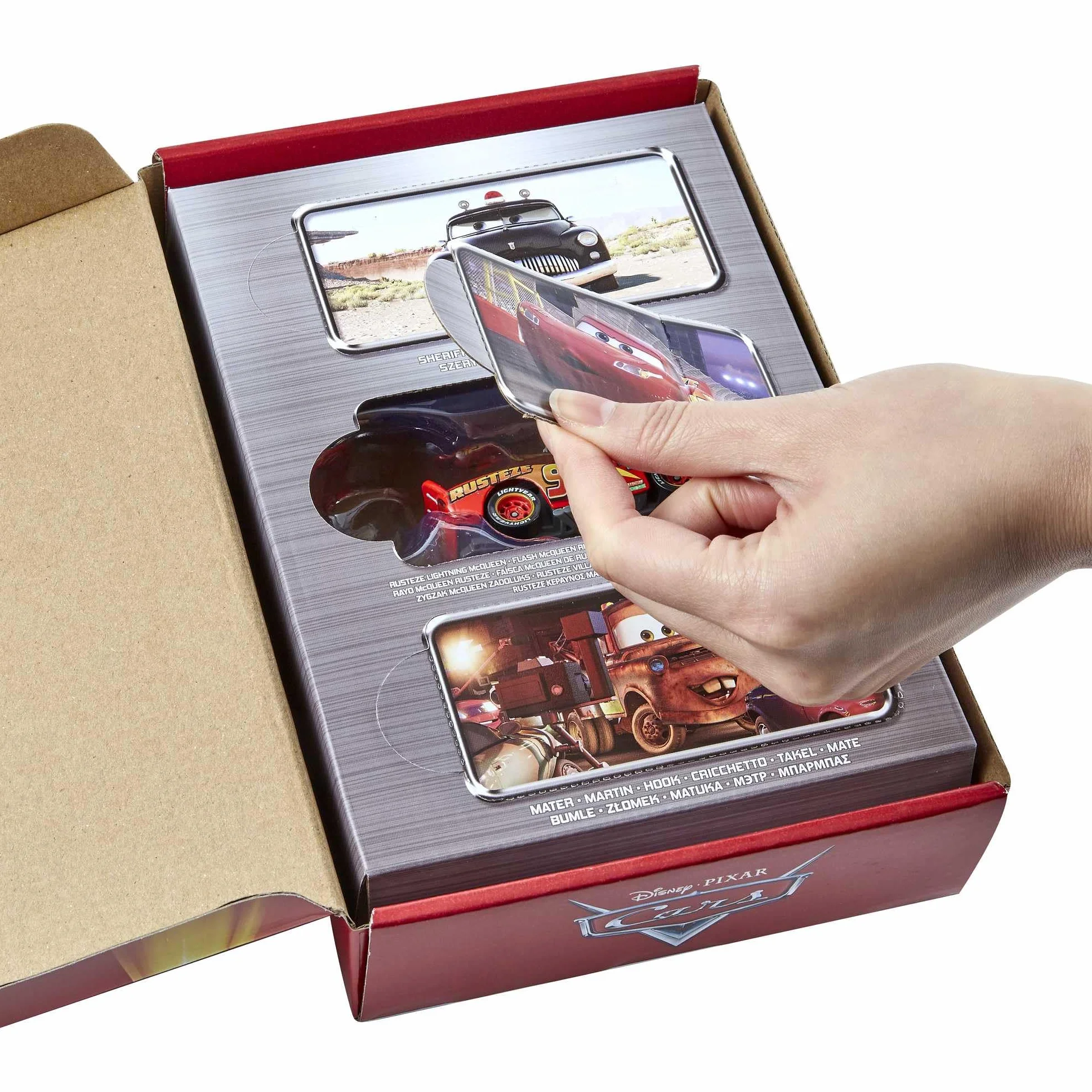 Mattel Disney Pixar Cars coffret 3 véhicules Radiator Springs échelle 1/55, Flash McQueen, Shérif, Martin, jouet enfant HBW14