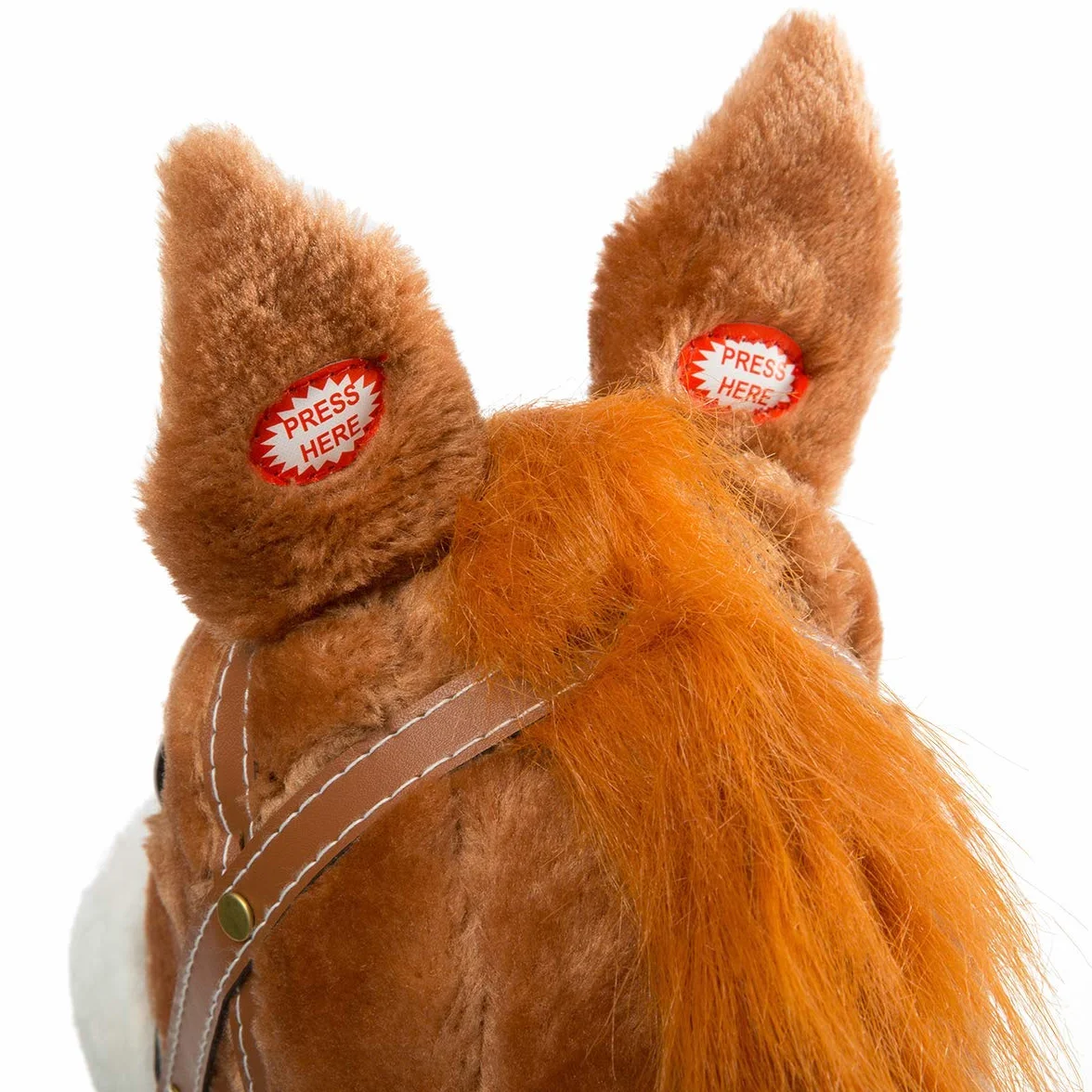 HollyHOME Bâton de Cheval avec Jouet Sonore 91,4 cm Marron Foncé