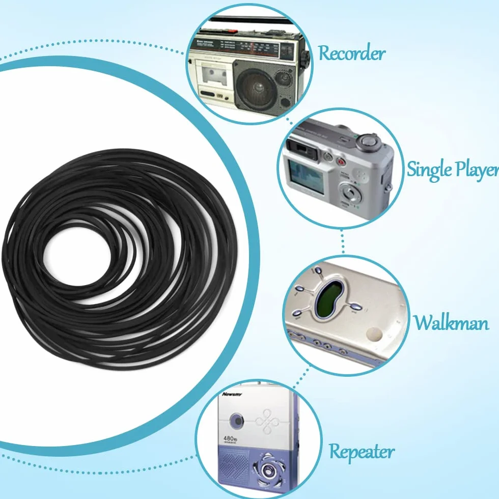 180 PCS Ceinture Cassette Tape Universelle Mix 1mm 4.5-13cm 1.2mm 3-4cm 2mm 4-13.5cm 3mm 4-13.5cm pour Enregistreur