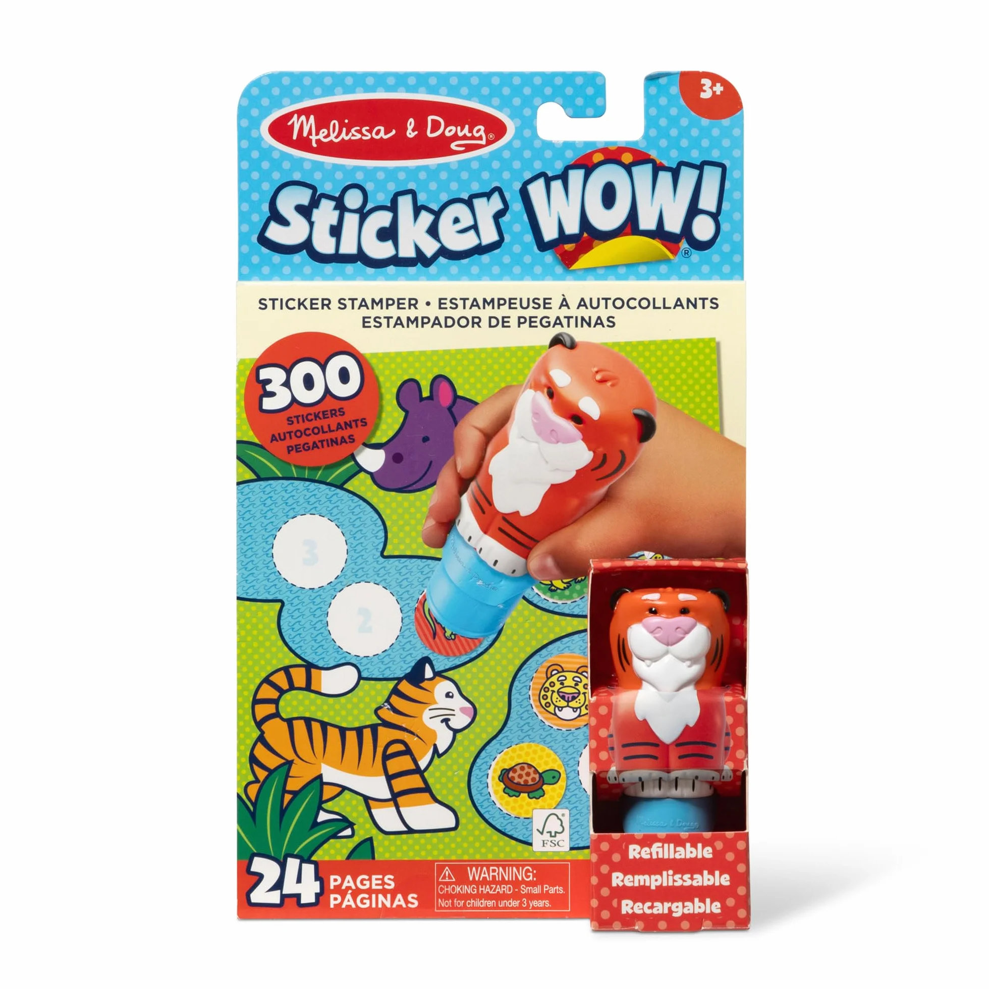 Melissa & Doug Sticker Wow Tamponneuse Tigre Bloc D'Activités 300 Autocollants Livre Stickers Enfant 3 Ans+