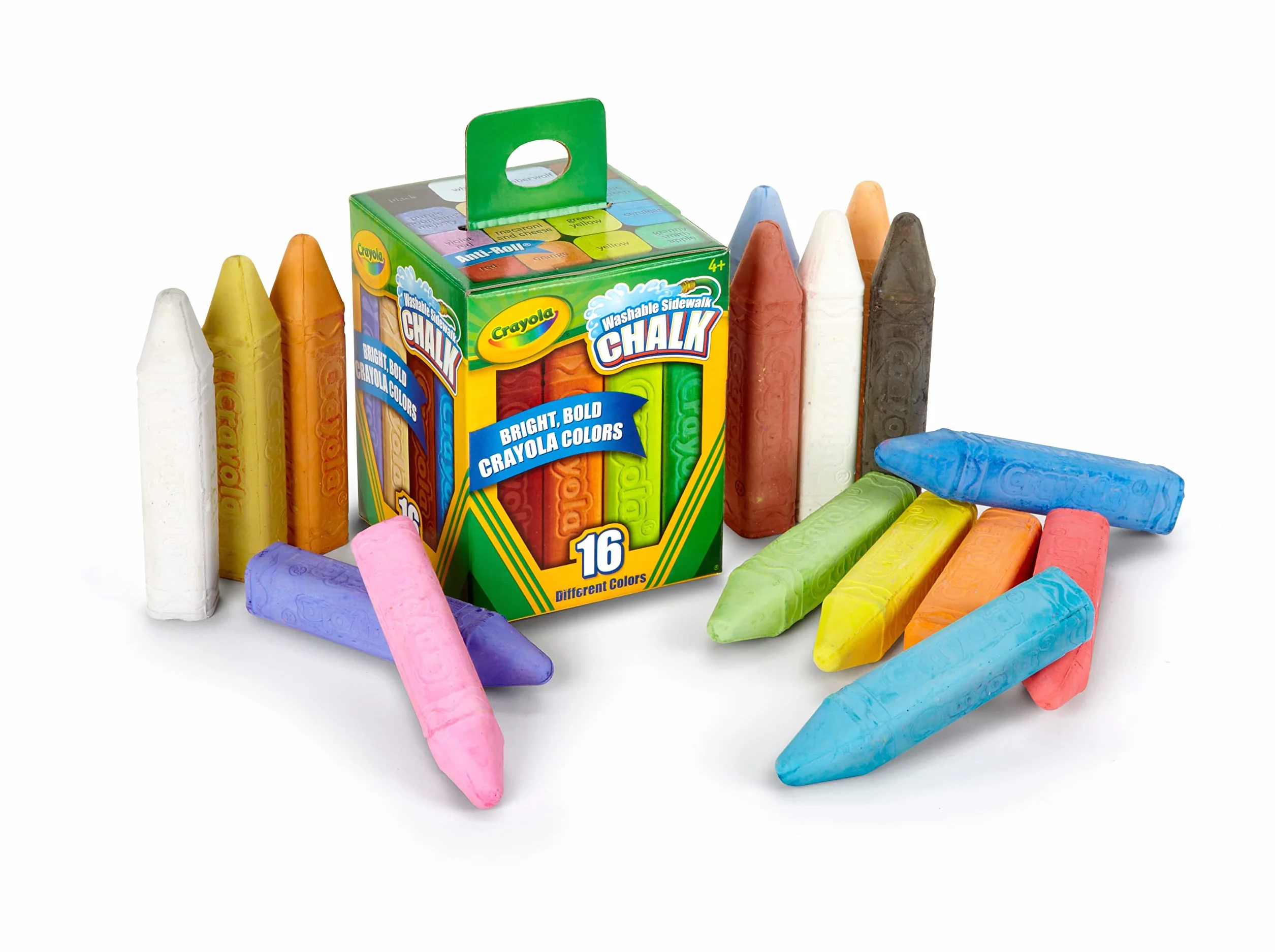 CRAYOLA Craies de trottoir lavables Set de 16 pièces couleurs assorties