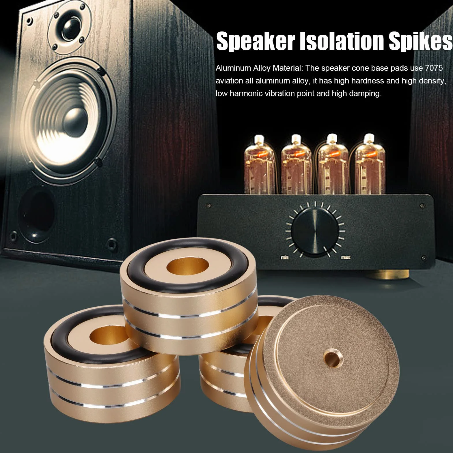 Pieds d'isolation de Haut-parleur en Aluminium 40 x 20 mm, Antidérapant pour Amplificateur DAC
