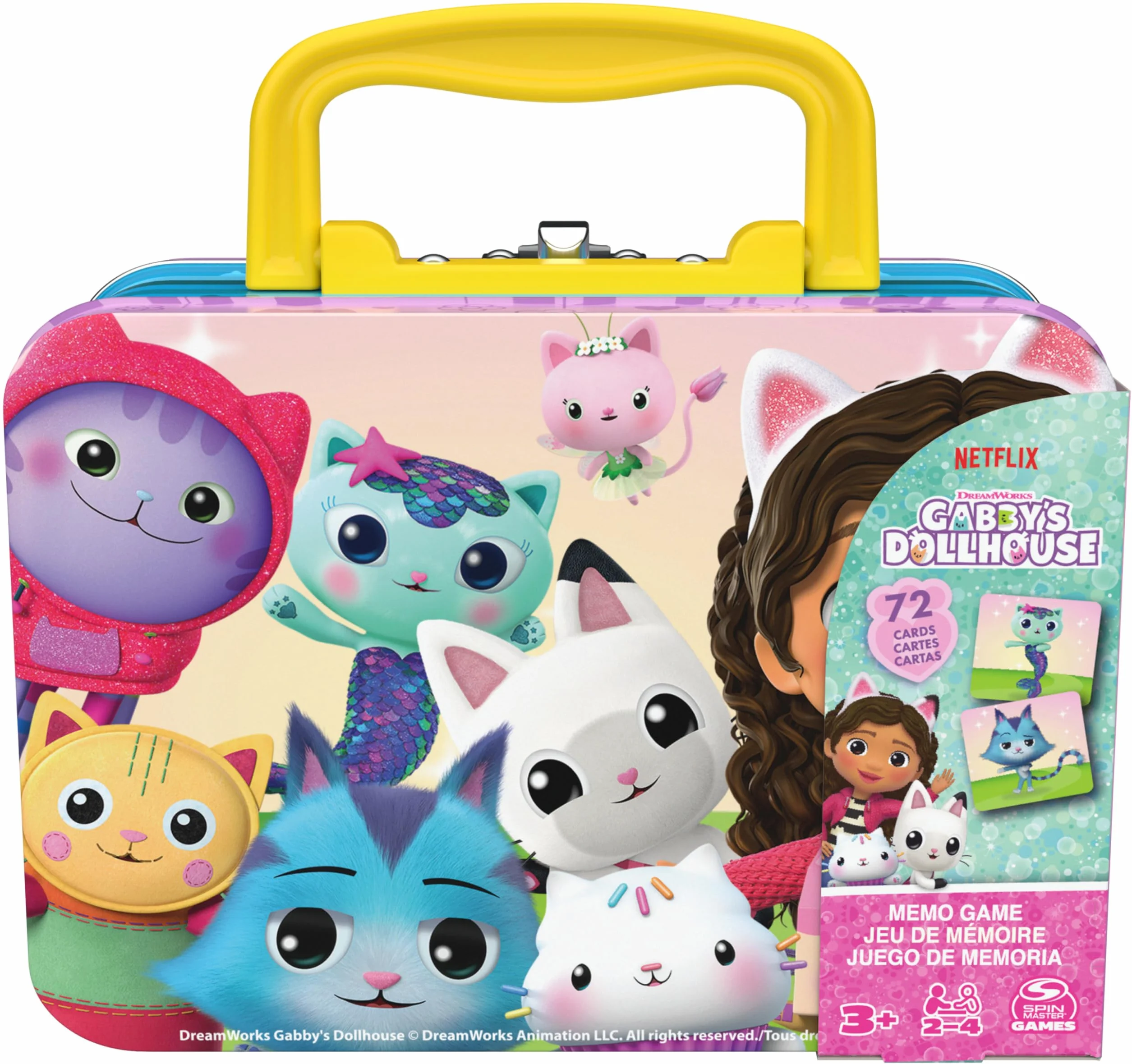 Gabby et la Maison Magique Memo Valisette Gabby Chat Jeu De Société Concentration 72 Cartes 36 Paires Jouet Enfant 3 Ans+