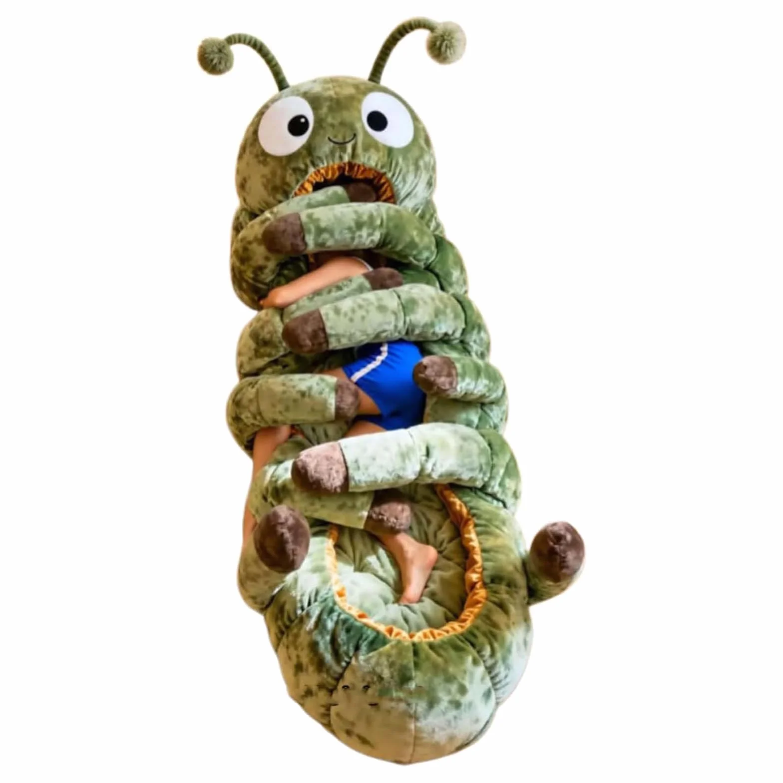 Sacs de Couchage Caterpillar Cocon en Peluche Léger Portable Multifonction