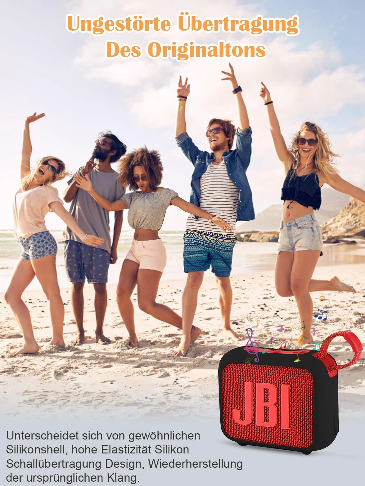 Étui de protection en silicone pour JBL Go4, noir