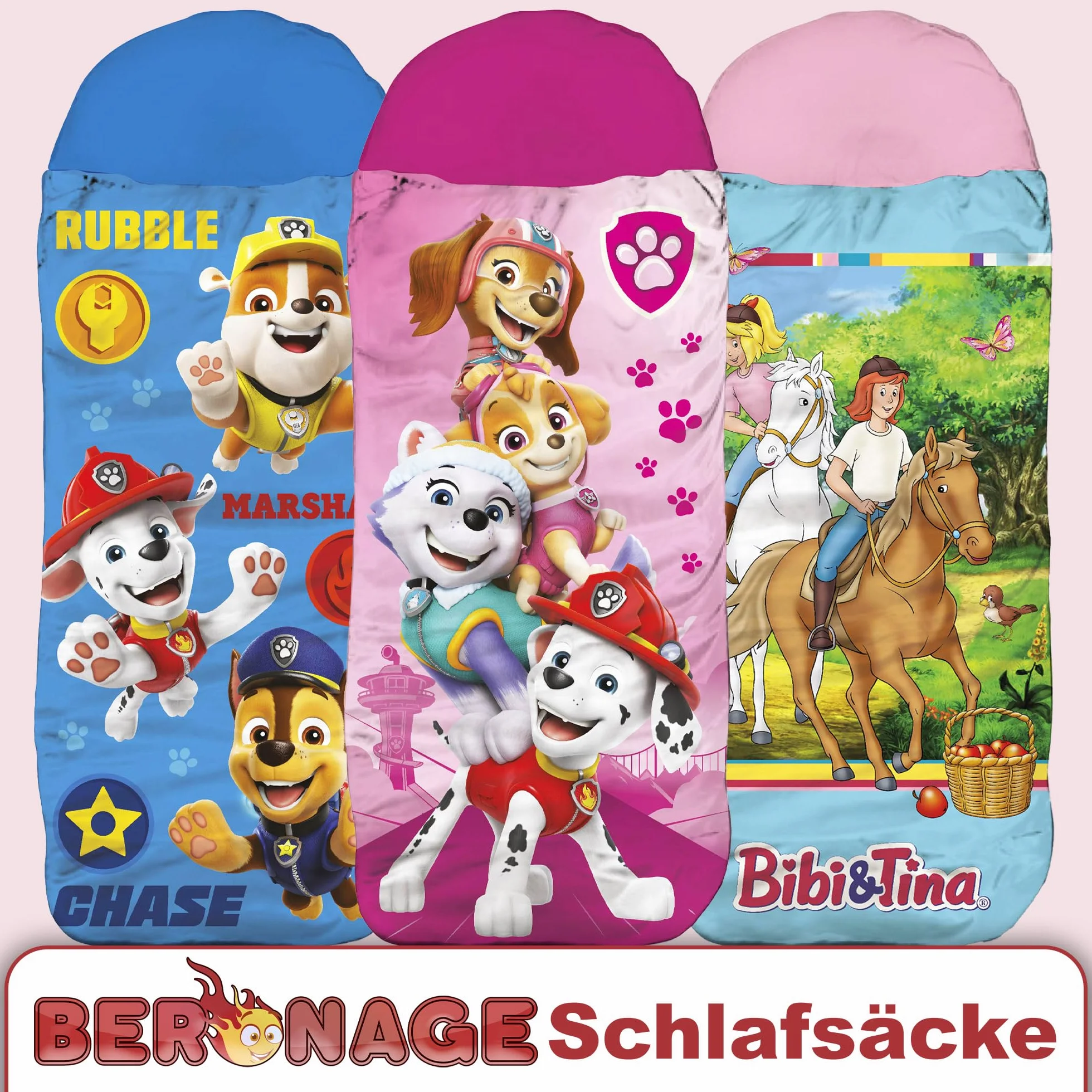 BERONAGE Paw Patrol Sac de couchage enfant Rose 140x70 cm Toutes saisons Garnissage fibre synthétique