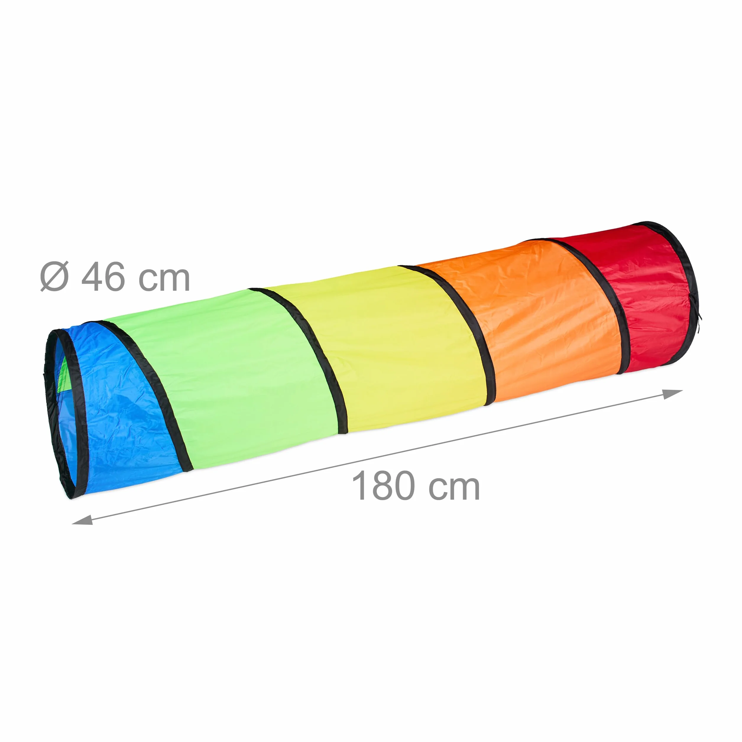 Relaxdays Tunnel de Jeu pour Enfants 180 x Ø 46 cm Pop-up Polyester coloré