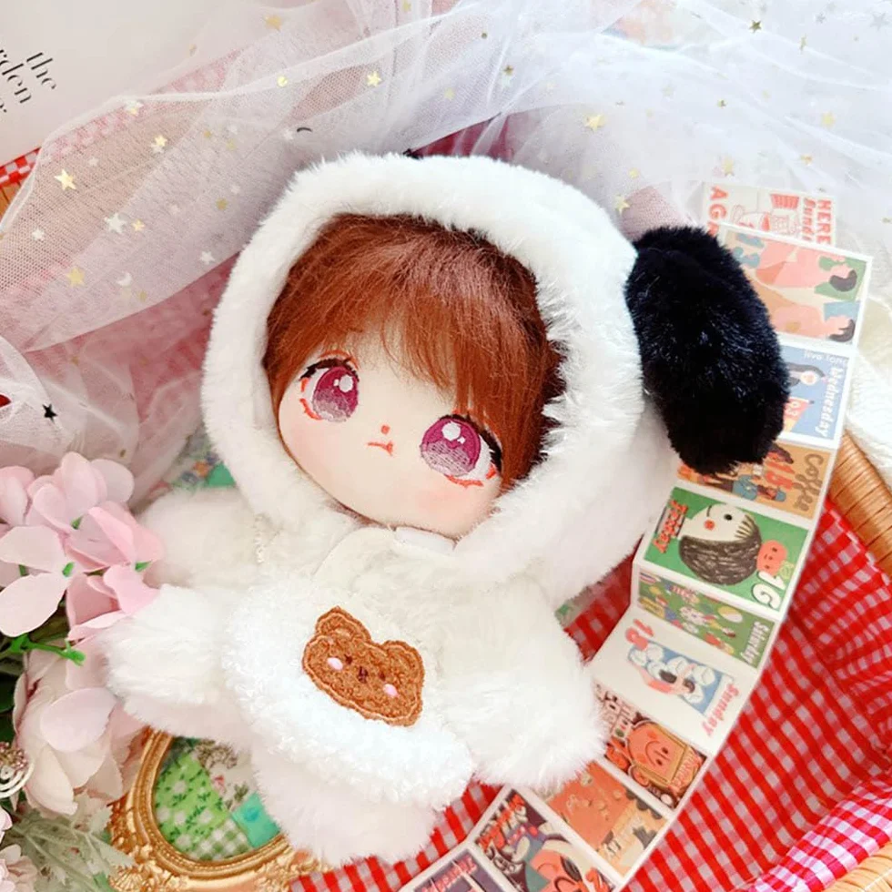 niannyyhouse Body blanc en peluche douce 20 cm pour poupée chiot