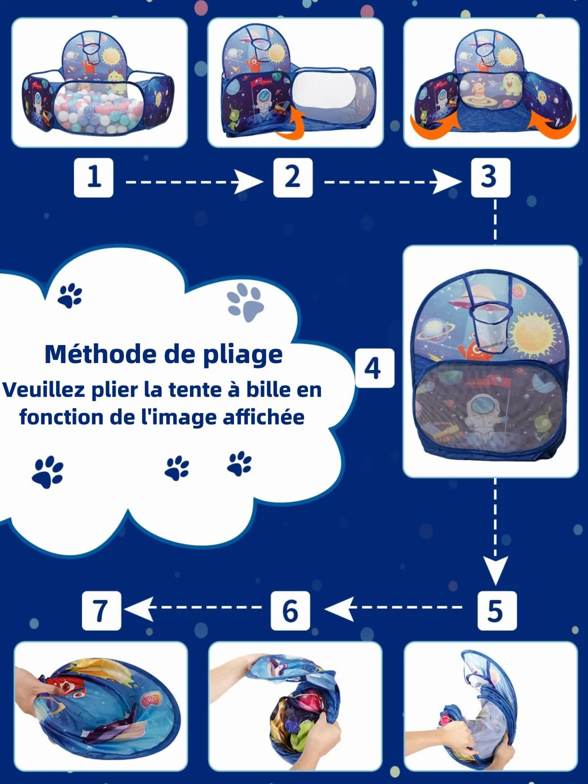 ZimiTeda Piscine à balles Pliable pour Enfants avec Panier de Basket-Ball 120 cm Fosse à balles Pop-up pour Bébé Filles Garçons