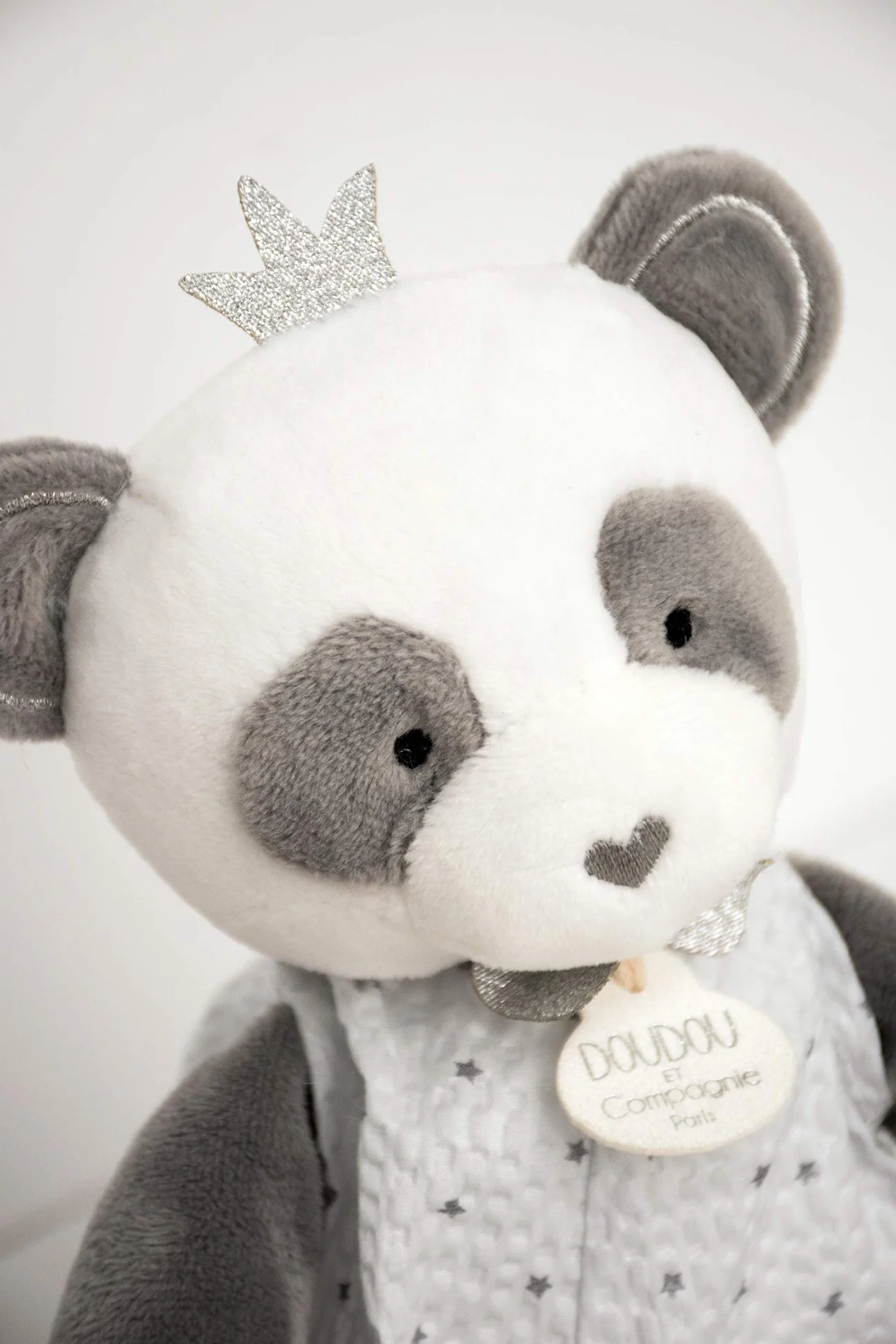Peluche Panda Doudou Mouchoir 28 cm Attrape-Rêve Boîte Cadeau Garantie Doudou Perdu