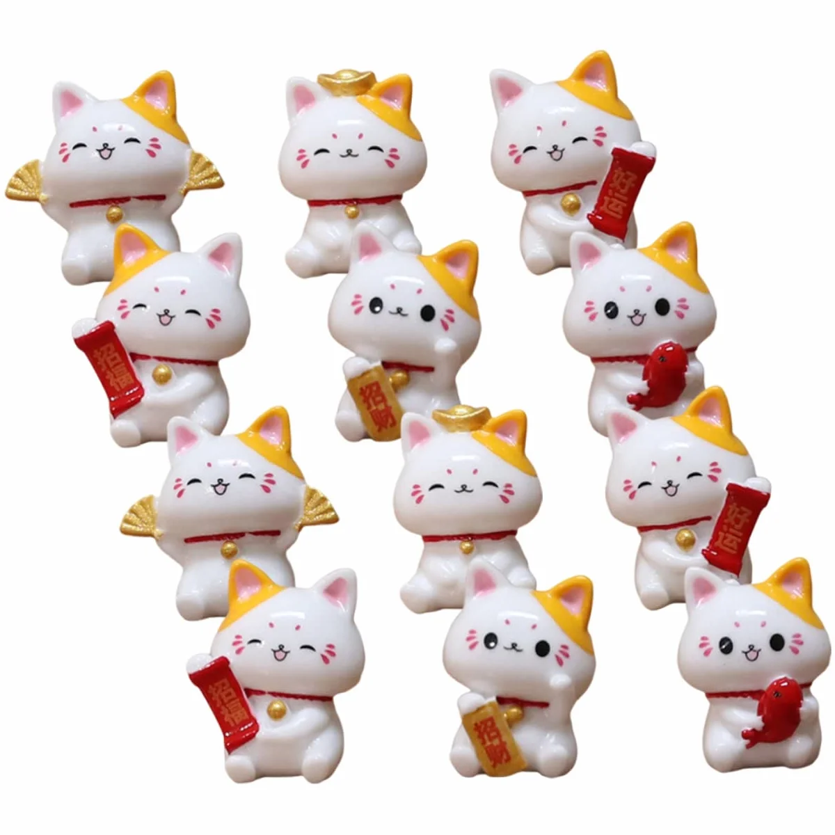 HEMOTON 36 Figurines de Chat Miniatures en Résine Maneki Neko Décor Jardin