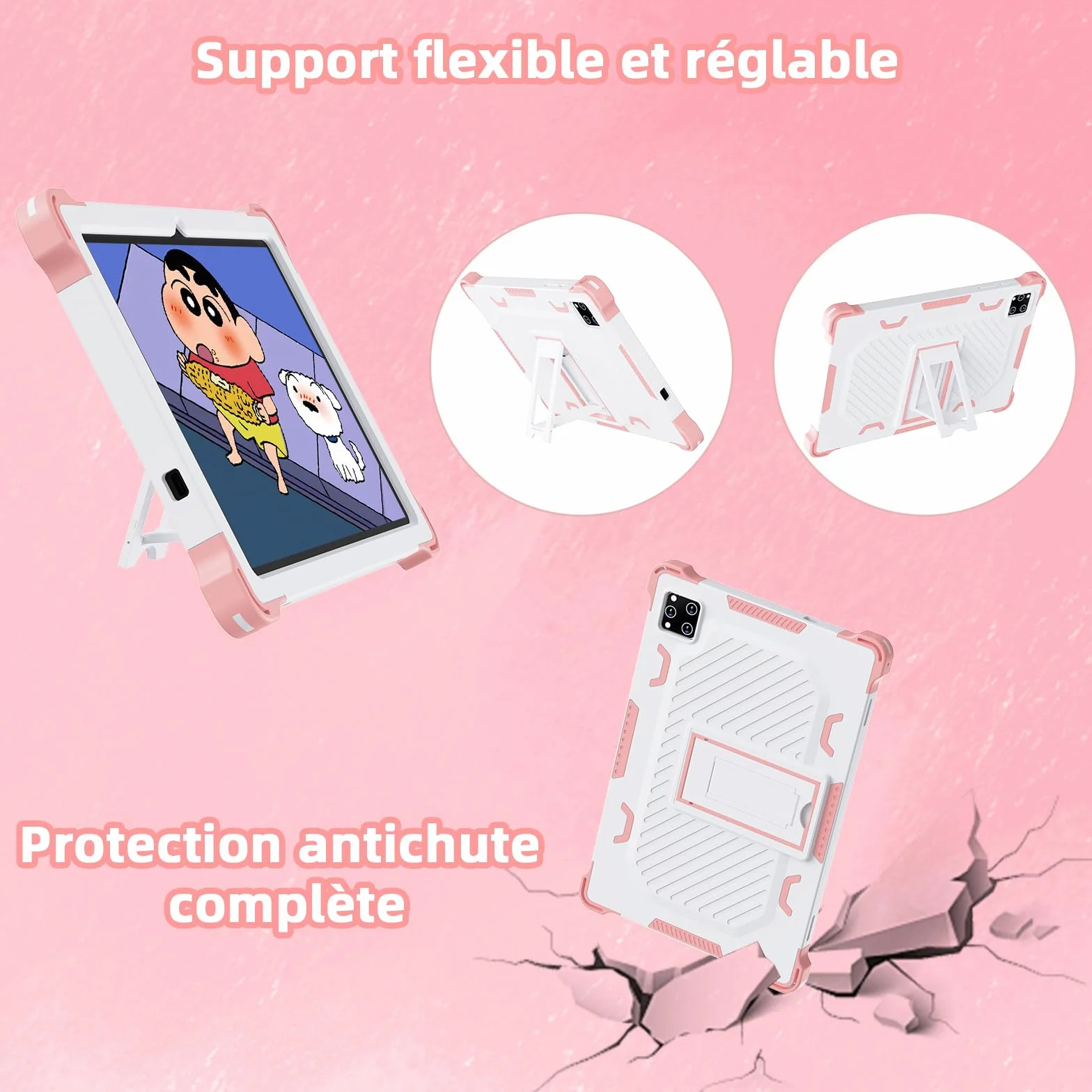 Tablette pour Enfant 10 Pouces Android 14 Kids Tablette avec 10GB+64GB(TF 1TB),Tablet Tactile Octa-Core,iWawa Éducative Apps Pré-Installé,Contrôle Parental, avec Protection Coque, Rose