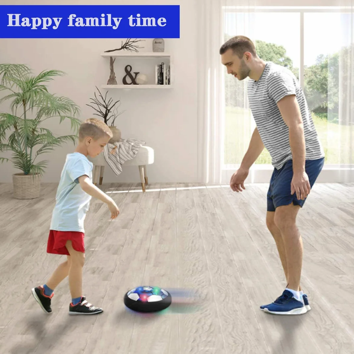 LiRiQi Air Power Football, Hover Soccer Ball Rechargeable avec LED - Cadeau Enfant 3-10 Ans