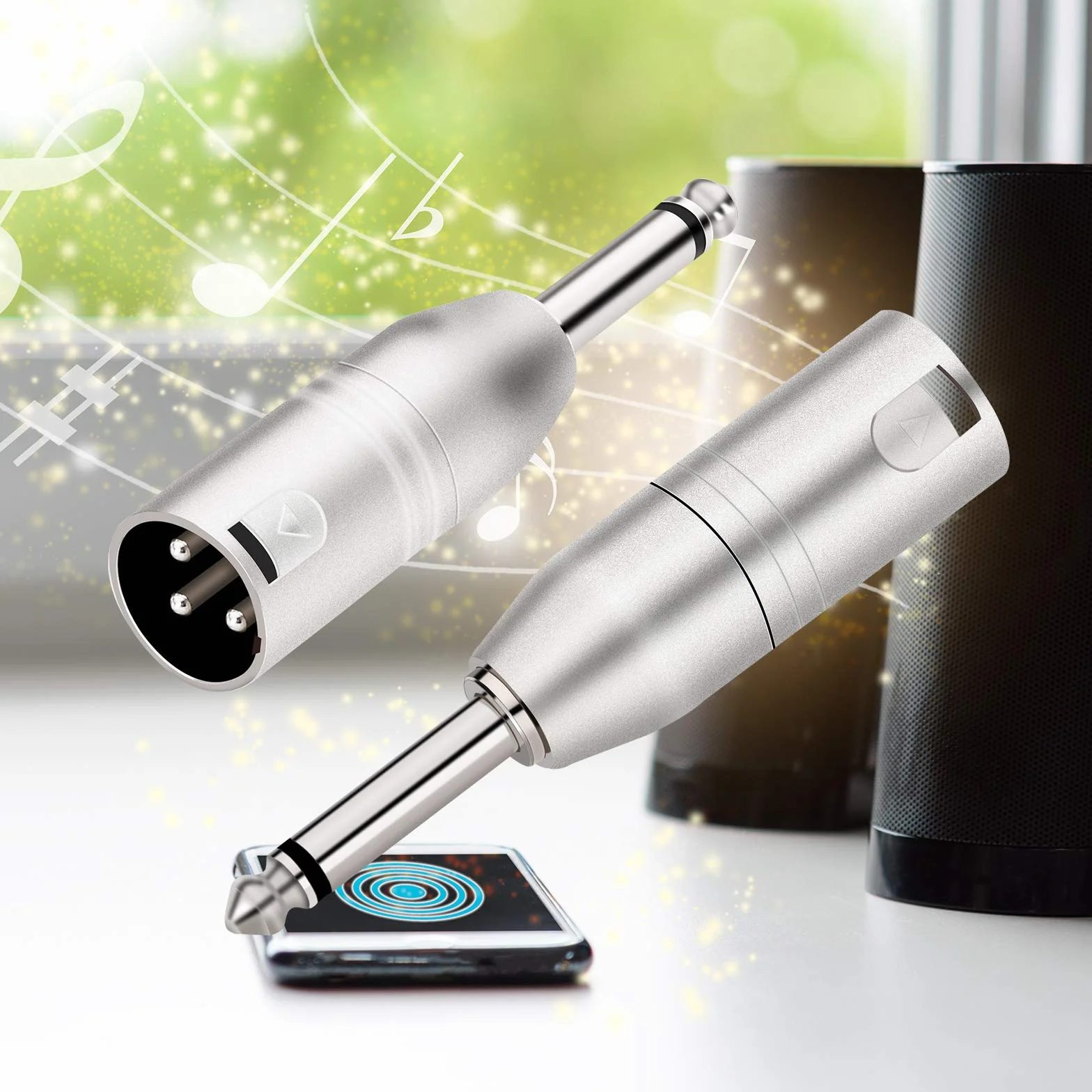 Tisino Adaptateur 6,35 mm TS mono vers XLR mâle - pack de 2