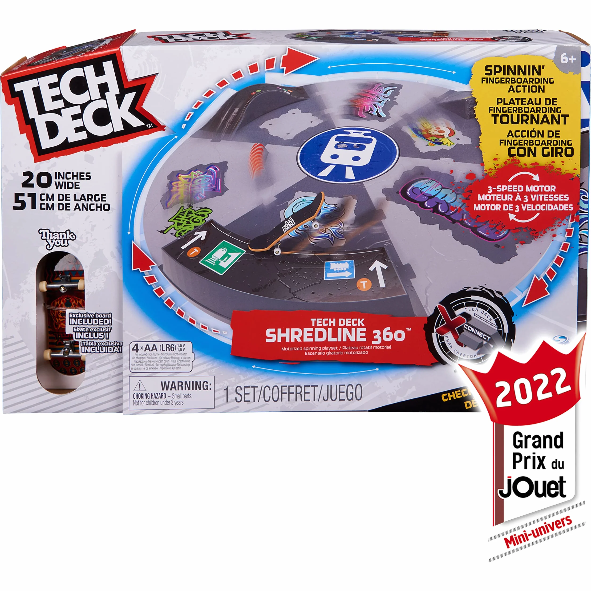 Tech Deck Finger Skate Rampe Motorisée Rotative 360° 50 cm - X-Connect - Jouet Enfant 6 Ans+