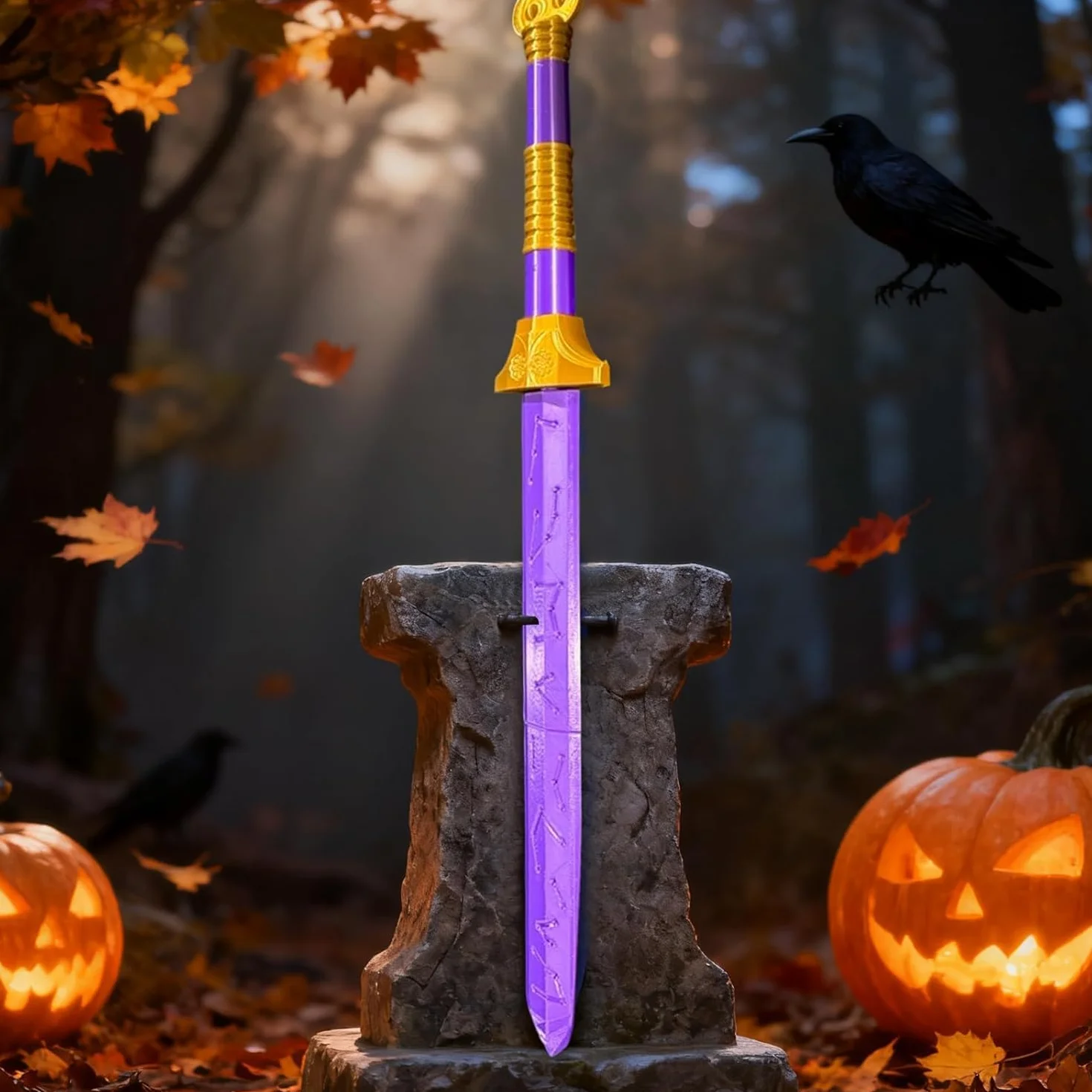 Épée R-umi KP-OP Anime Hunters, Épée Quatre Tigres Accessoire Costume Cosplay Enfants Violet
