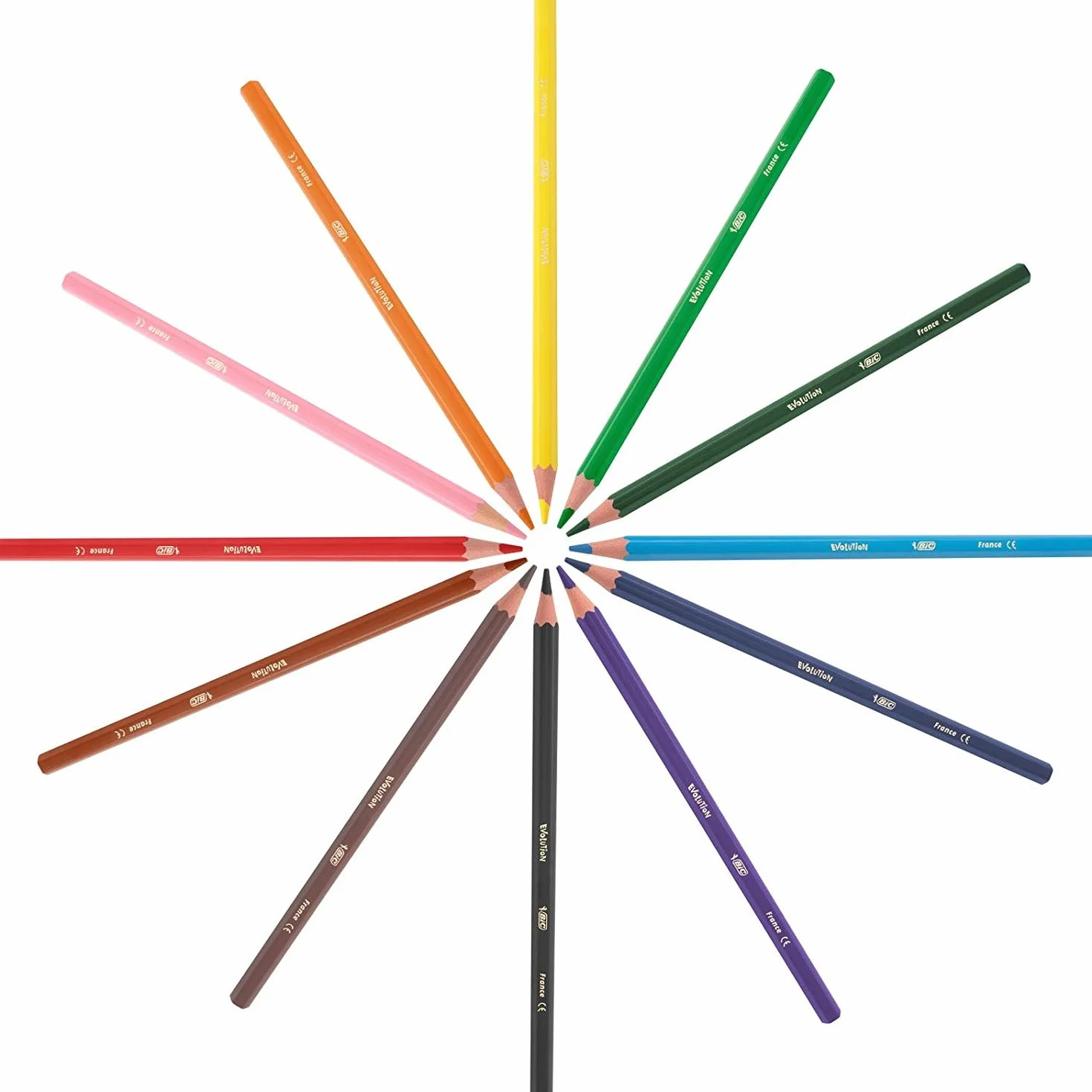 Bic Kids Evolution Ecolutions Crayons De Couleur, 12 unités