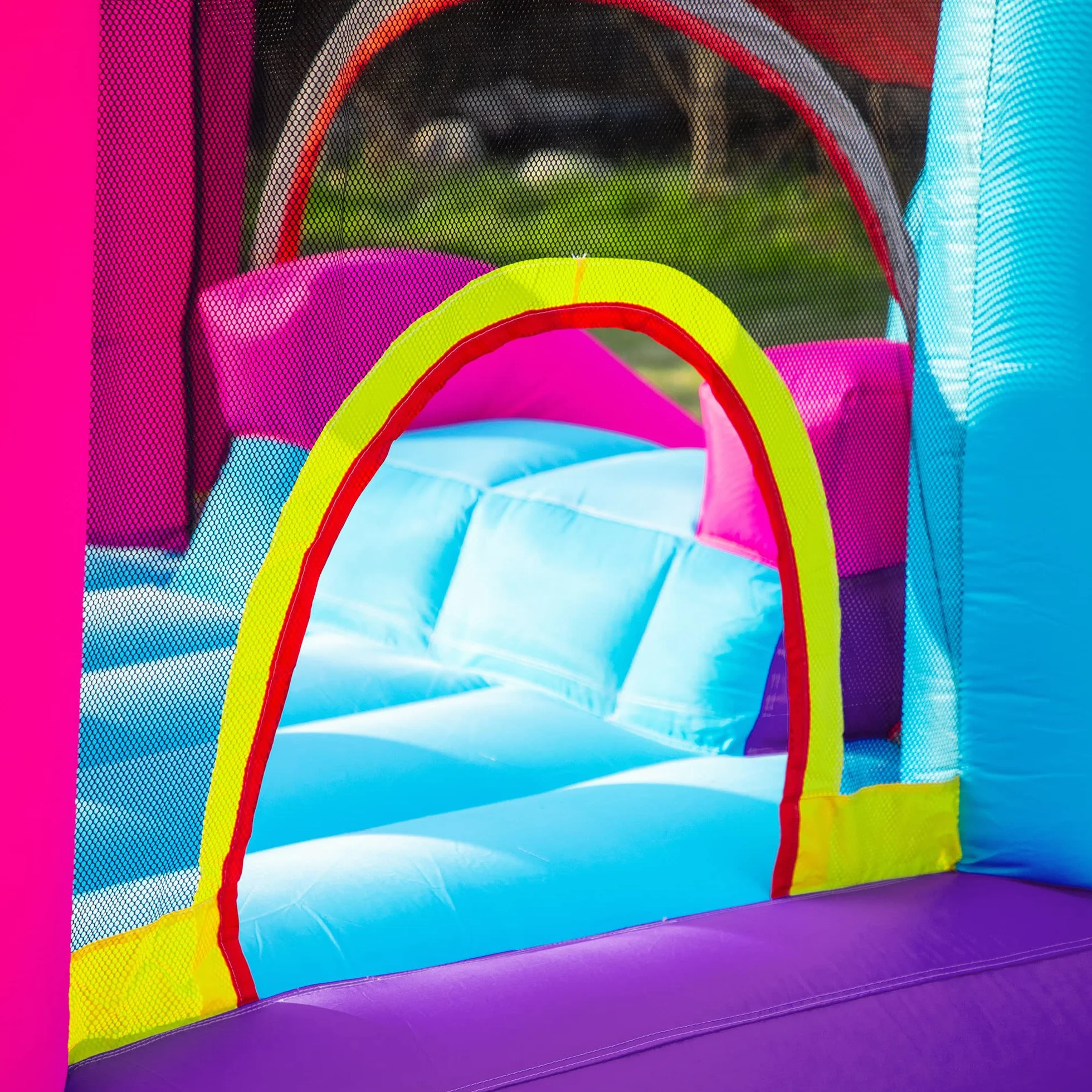 Outsunny Château Gonflable avec Toboggan, Trampoline et Piscine 300x270x200 cm 350W Souffleur Inclus