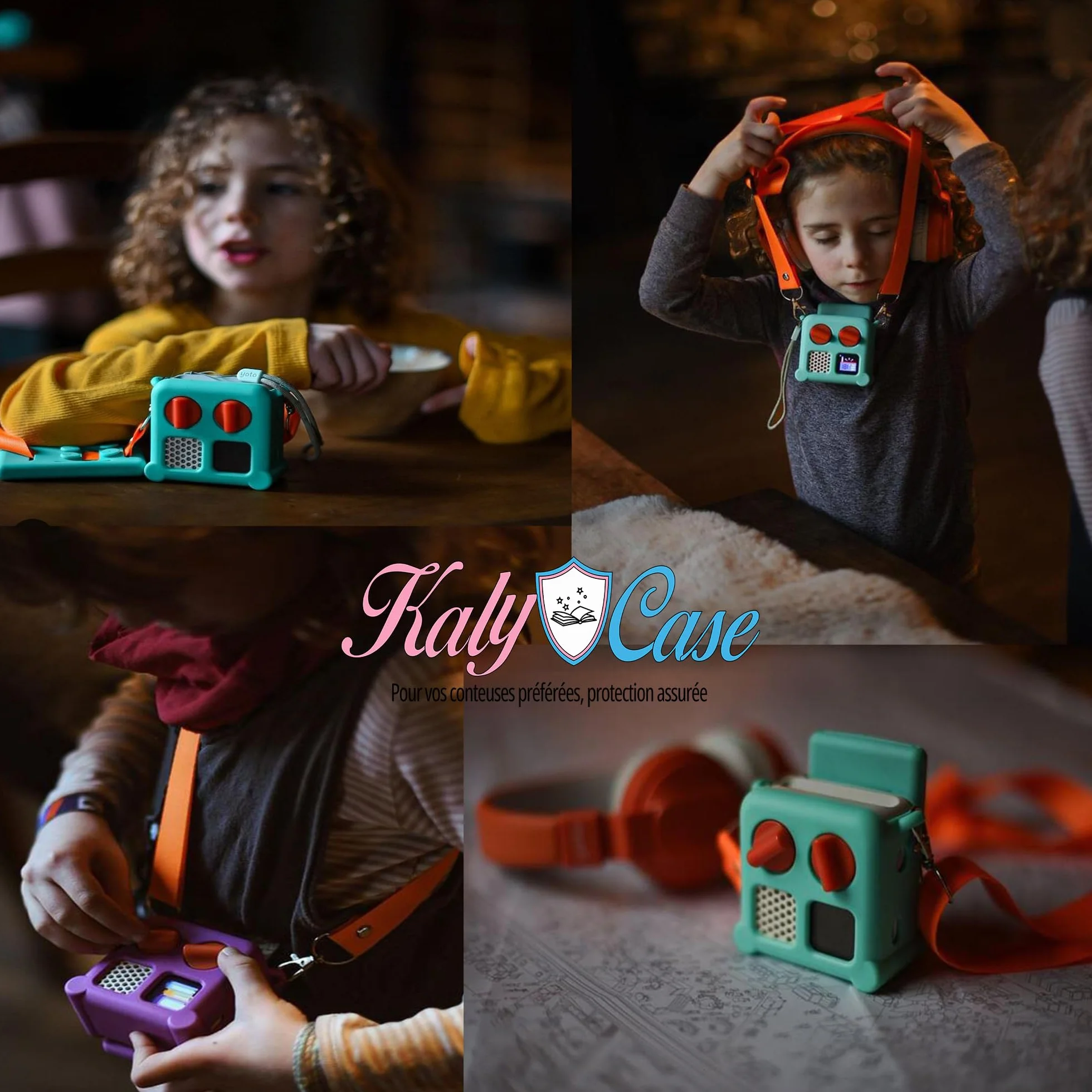 Coque Silicone YOTO Mini avec Pochette Porte-Cartes et Bandoulière Détachable Vert