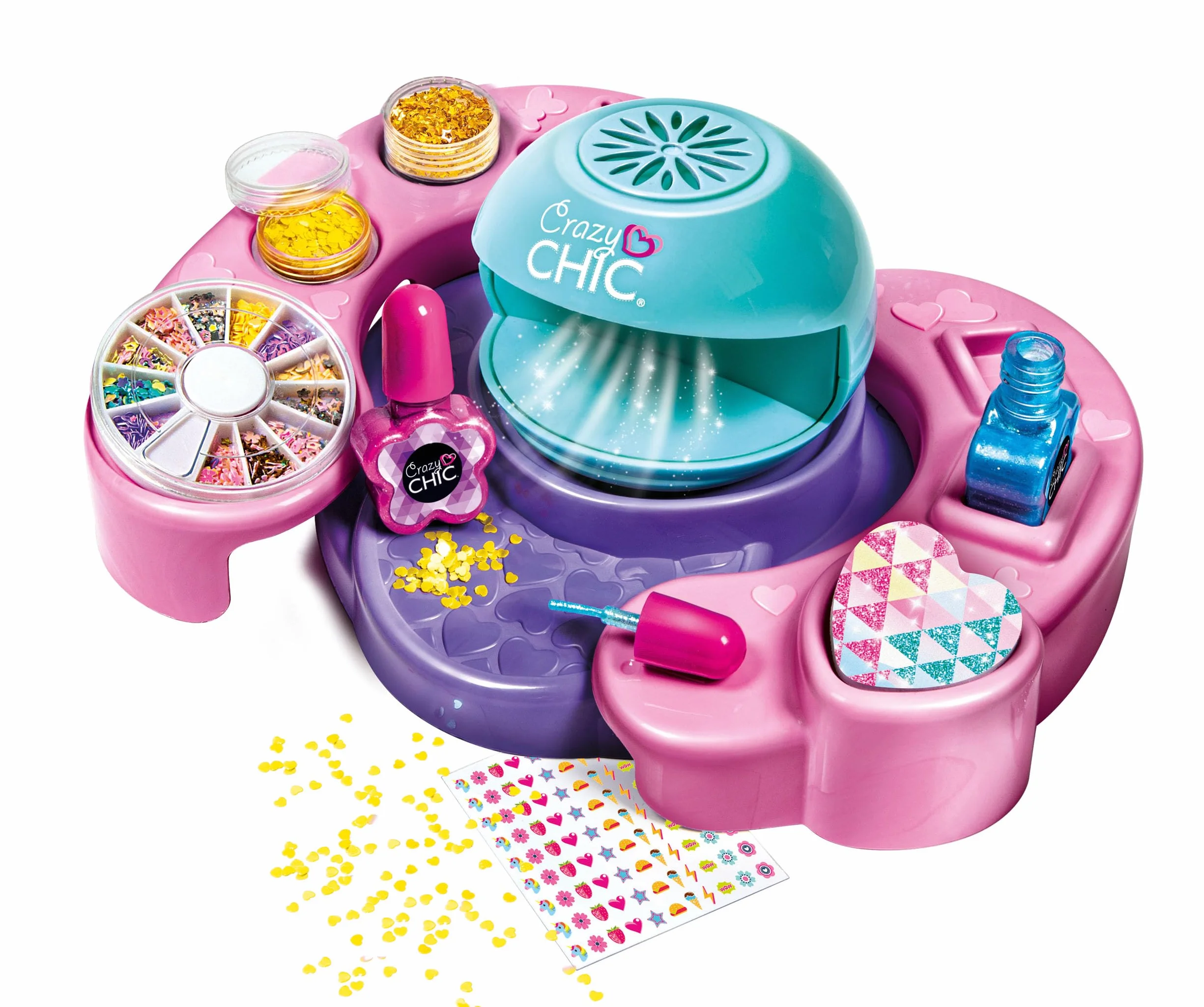 Crazy Chic Cool Nail Art Kit Manucure Séchoir Vernis Stickers 6 Ans+