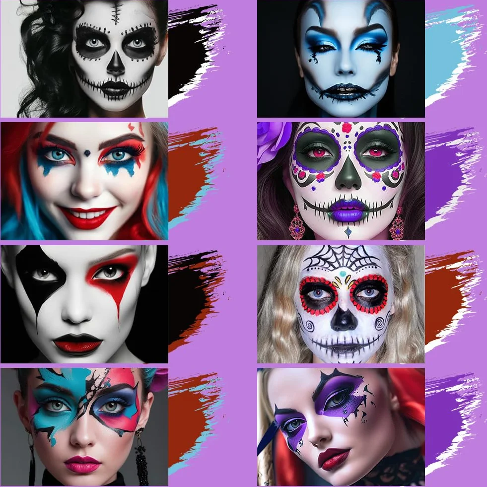 AOOWU Peinture Visage Corps 30g Maquillage Déguisement Lavable Enfants Adultes Cosplay Carnaval Halloween
