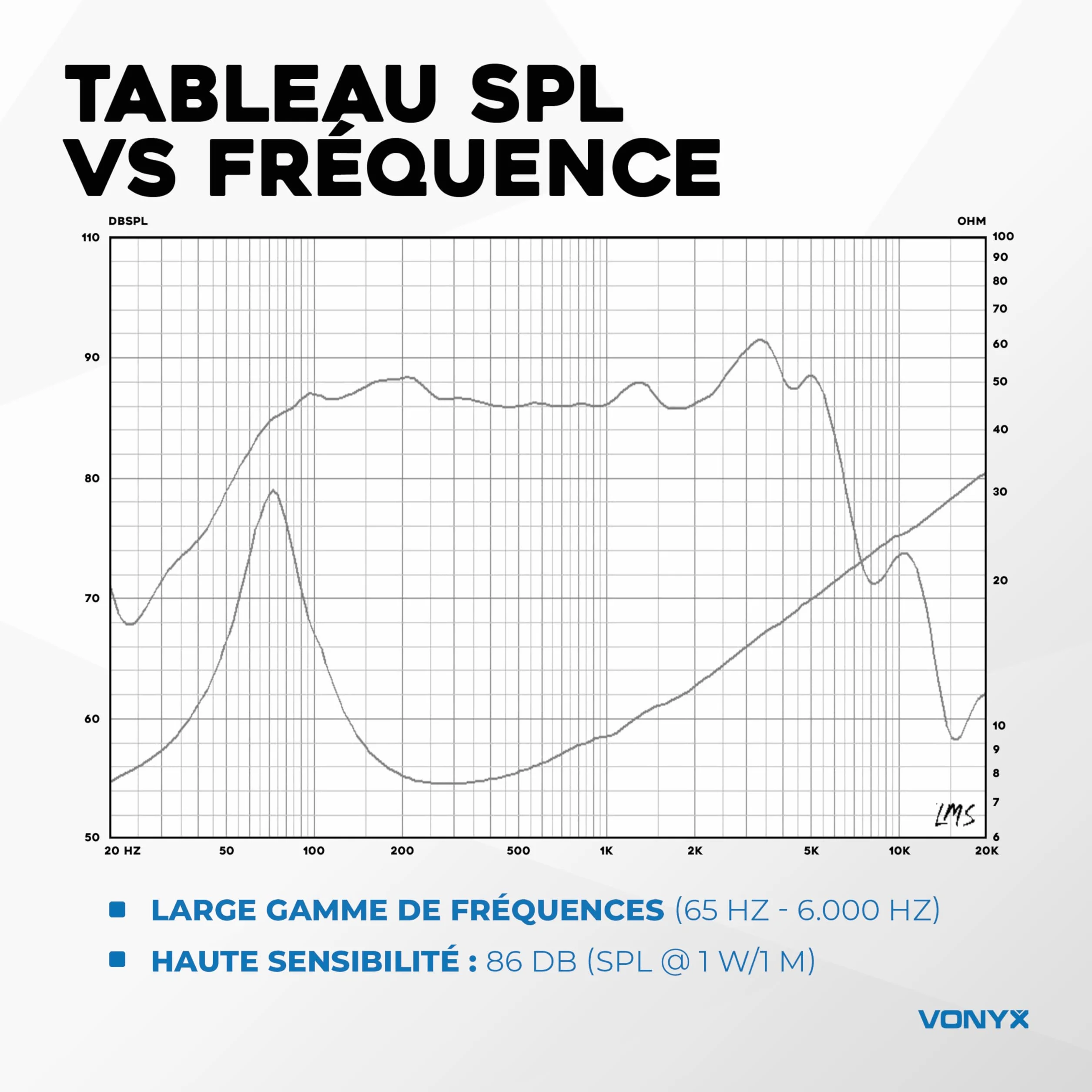 Vonyx WPP13 Haut-Parleur de Graves 13cm 150W 8 Ohms Cône 5,25 Pouces