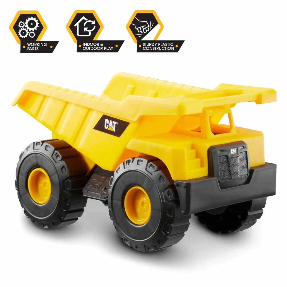 Ensemble de Véhicules de Construction CAT Officiels pour Enfants à Partir de 2 Ans - Camion à Benne Basculante, Chargeur, Excavatrice