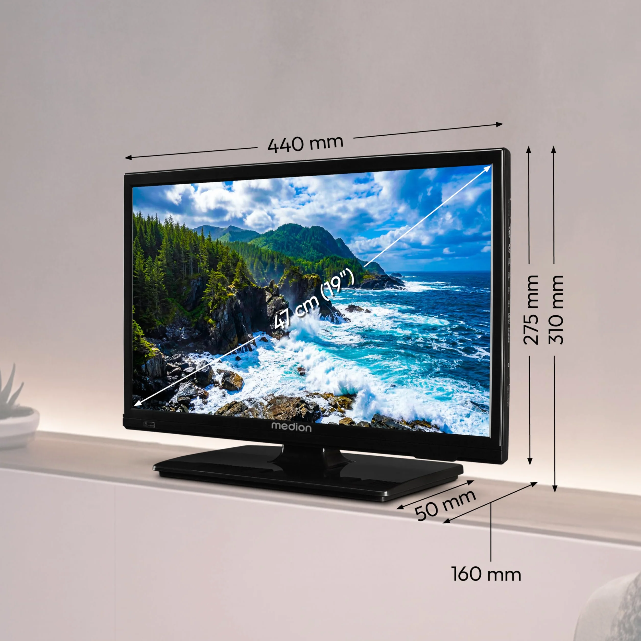MEDION TV 19 Pouces HD (47 cm) Television Triple Tuner HDMI USB MD 819000