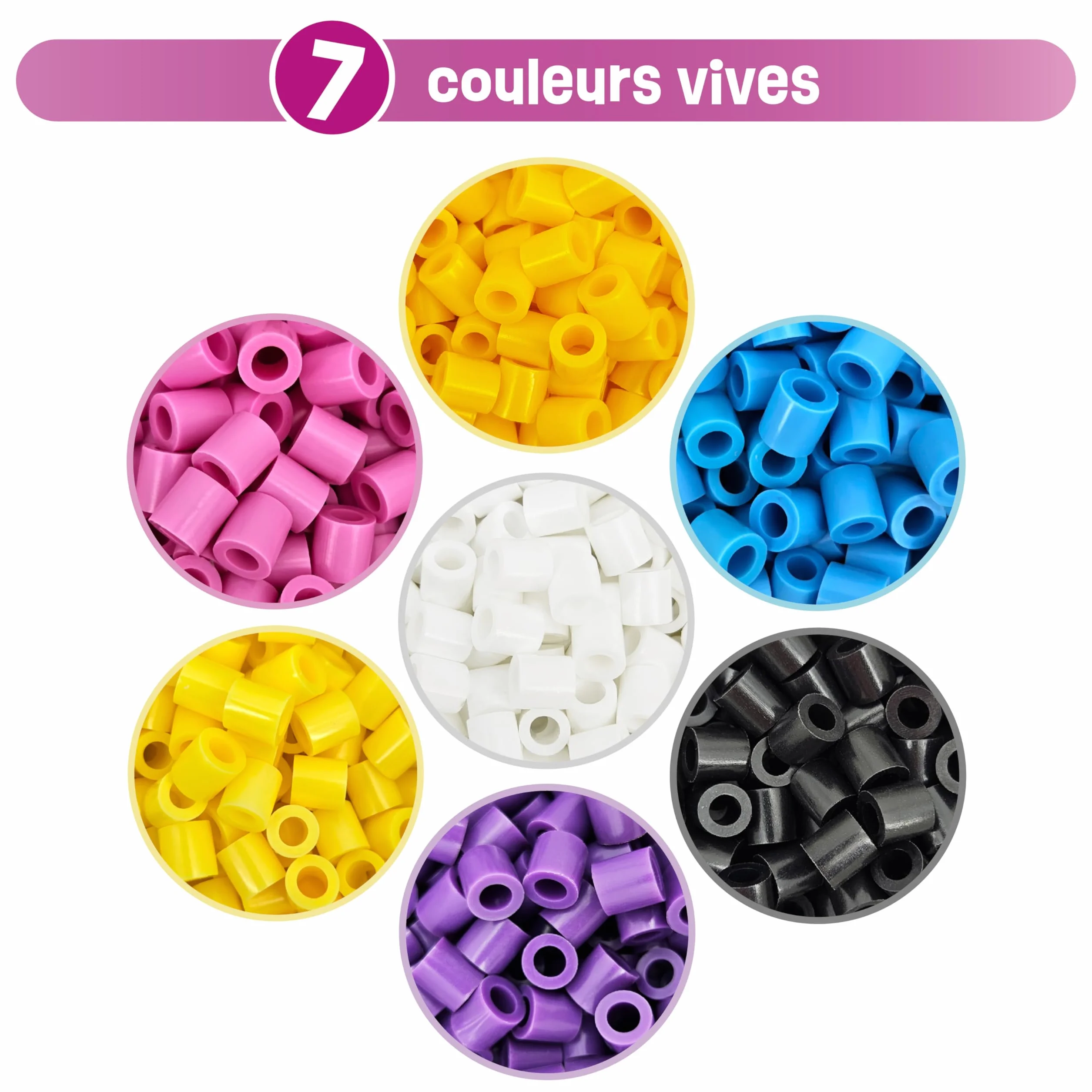 Smowo Kit de Perles à Repasser 10 mm avec Plaques Licorne et Papillon - Kit Créatif Grandes Plaques Maxi