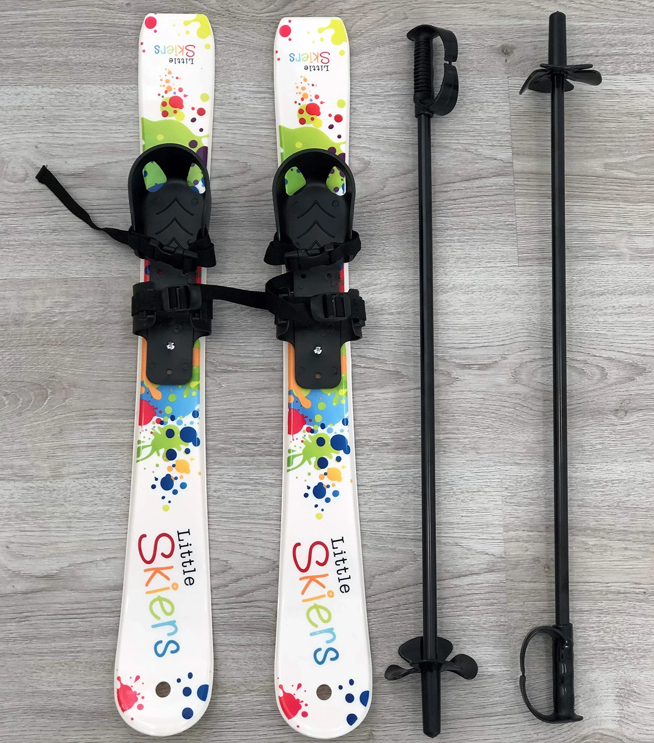 Skis et bâtons en plastique pour débutants de 0 à 4 ans