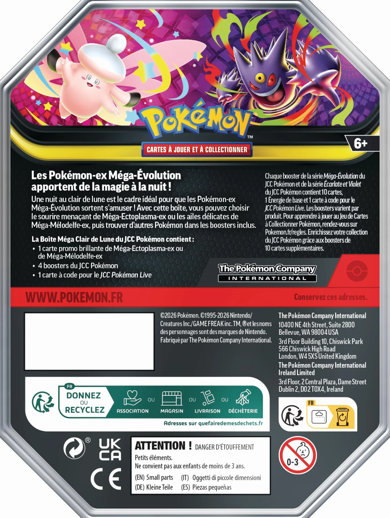 Pokémon Méga Clair de Lune Méga-Mélodelfe-ex 4 boosters 1 Carte Promo Brillante