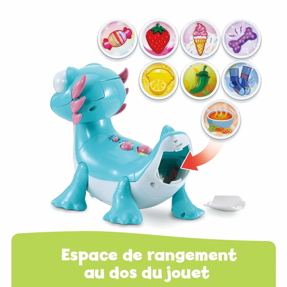 VTech Zébulon Mon Compagnon Glouton Animal Interactif Axolotl Qui Parle Chante Mange et Réagit Jouet Éducatif Cadeau Enfant Dès 2 Ans