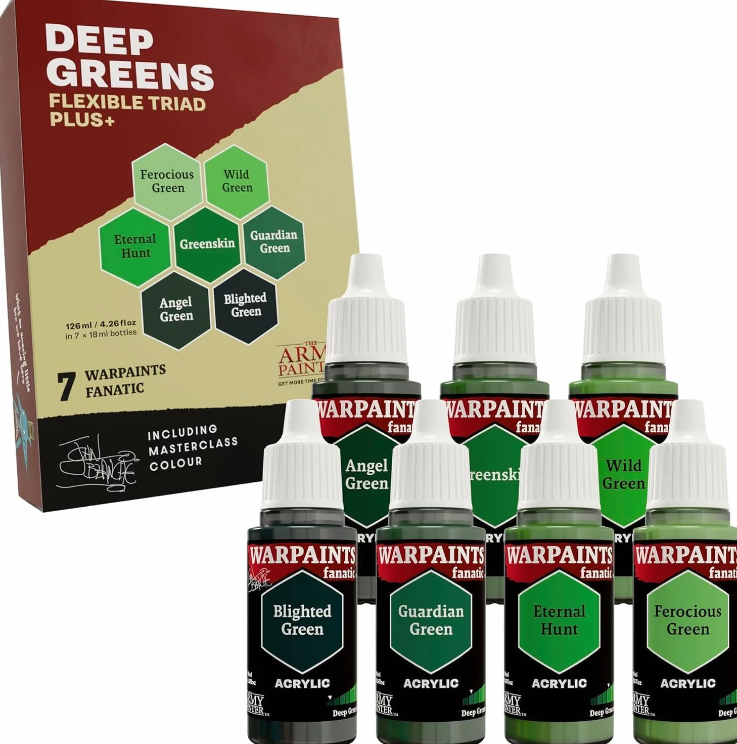 The Army Painter Warpaints Flexible Triad PLUS+ Deep Greens 7x18ml Peintures Acryliques