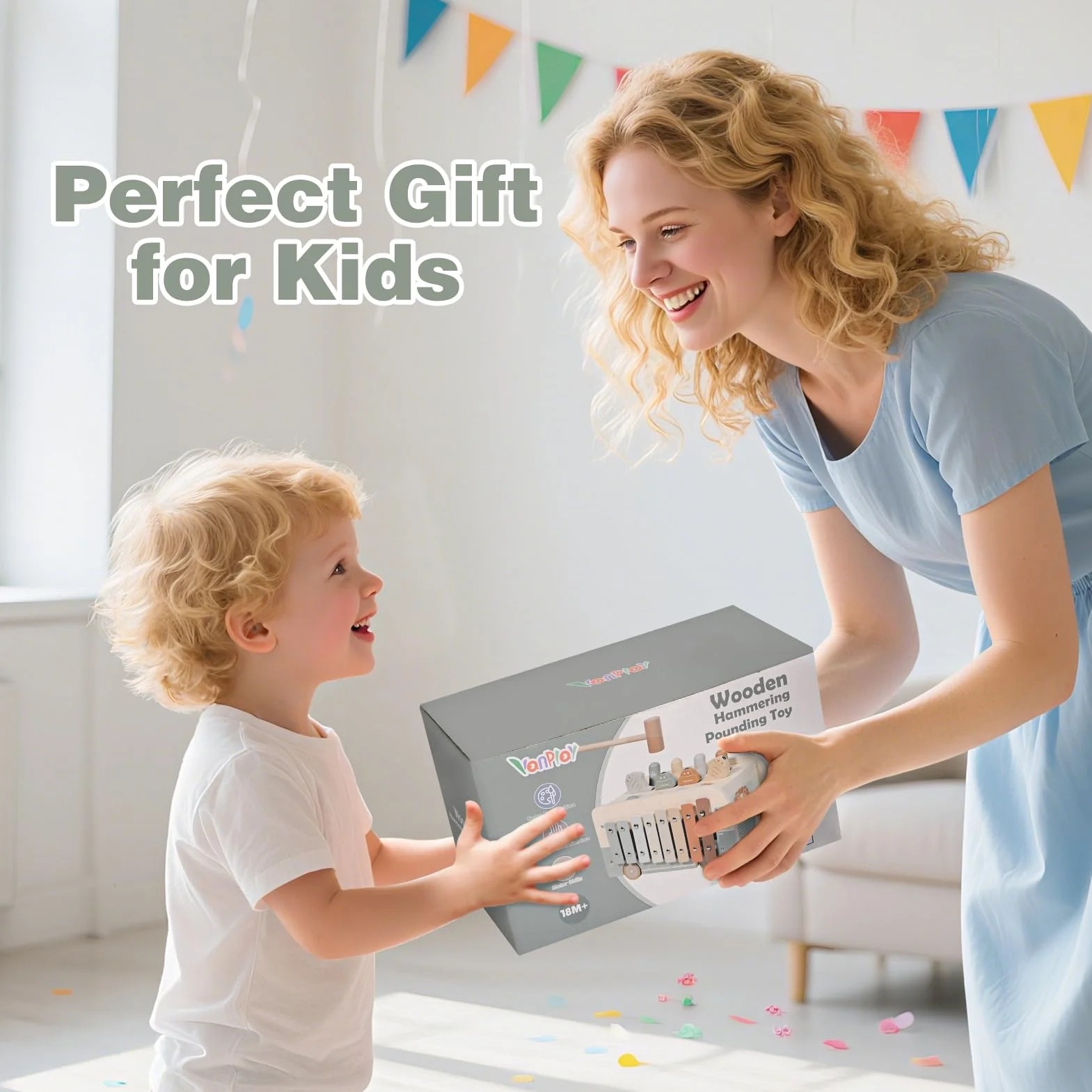 Vanplay Jouet Montessori 7 en 1 Xylophone Bebe en Bois pour Enfant 1 2 3 4 Ans